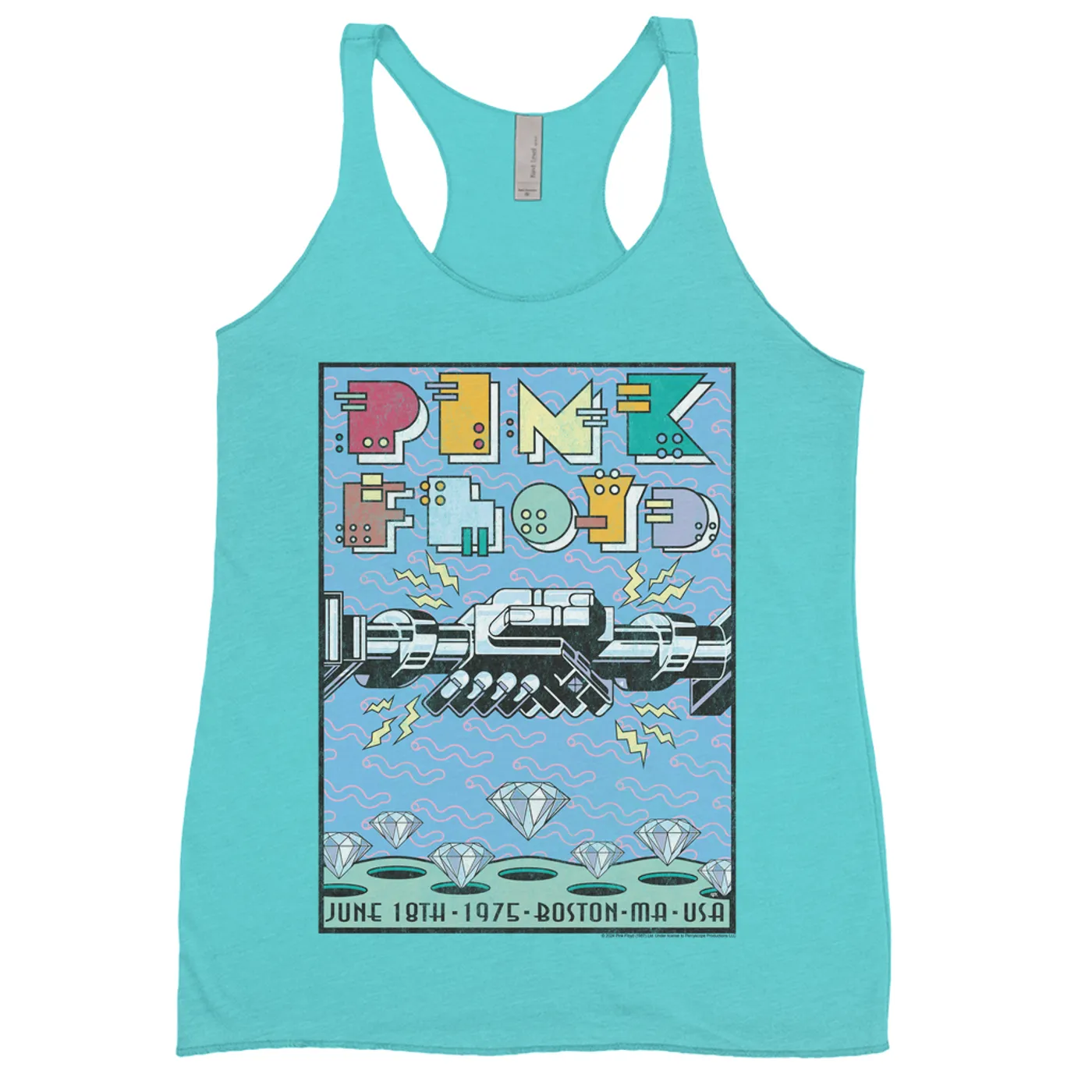 Pink Floyd Ladies' Tank Top | Kozik 1975 Concert Poster Pink Floyd Shirt