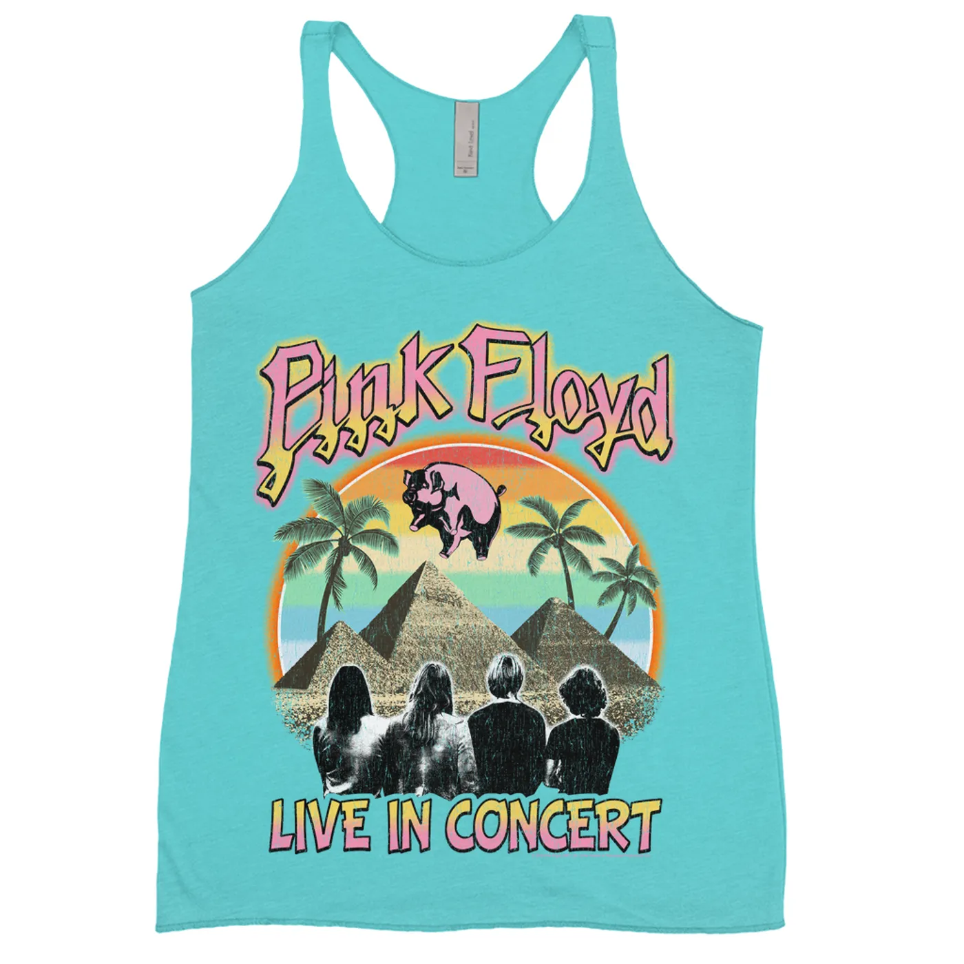 Pink Floyd Ladies' Tank Top | Tropical Dark Side Pyramid Live In Concert (Merchbar Exclusive) Pink Floyd Shirt