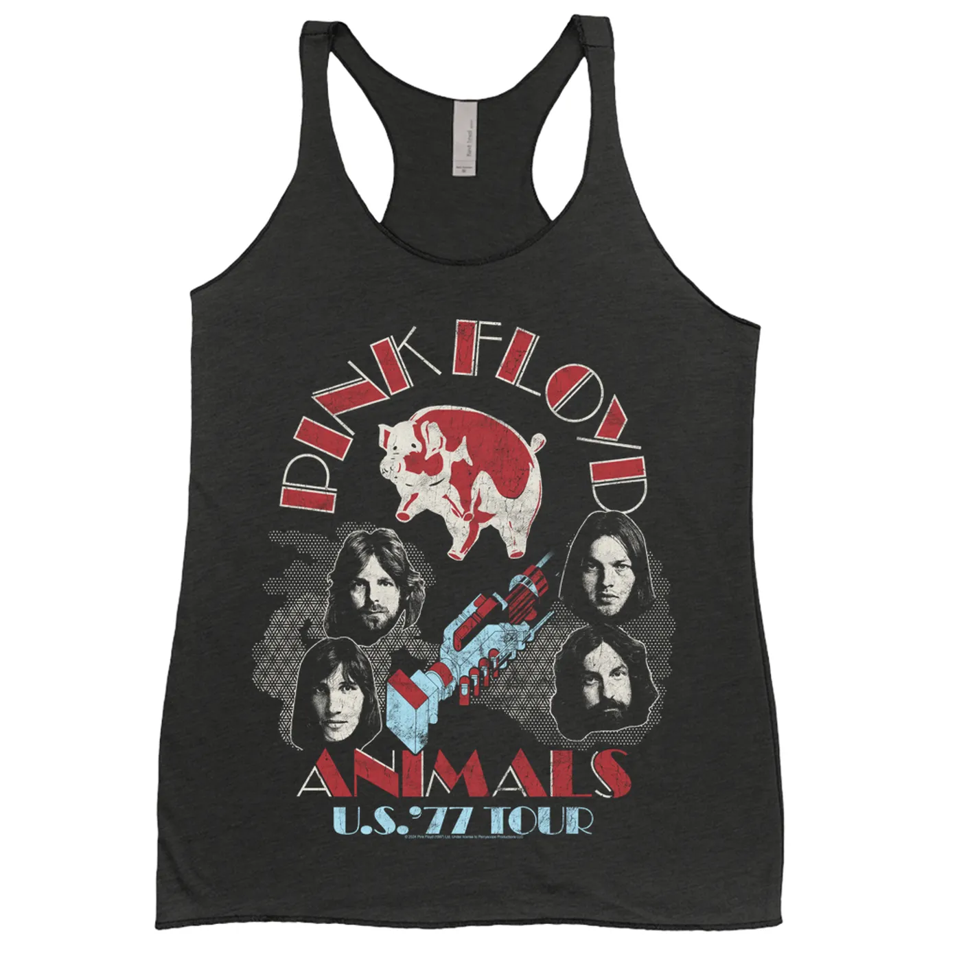 Pink Floyd Ladies' Tank Top | U.S. Tour 1977 Classic Retro Pink Floyd Shirt