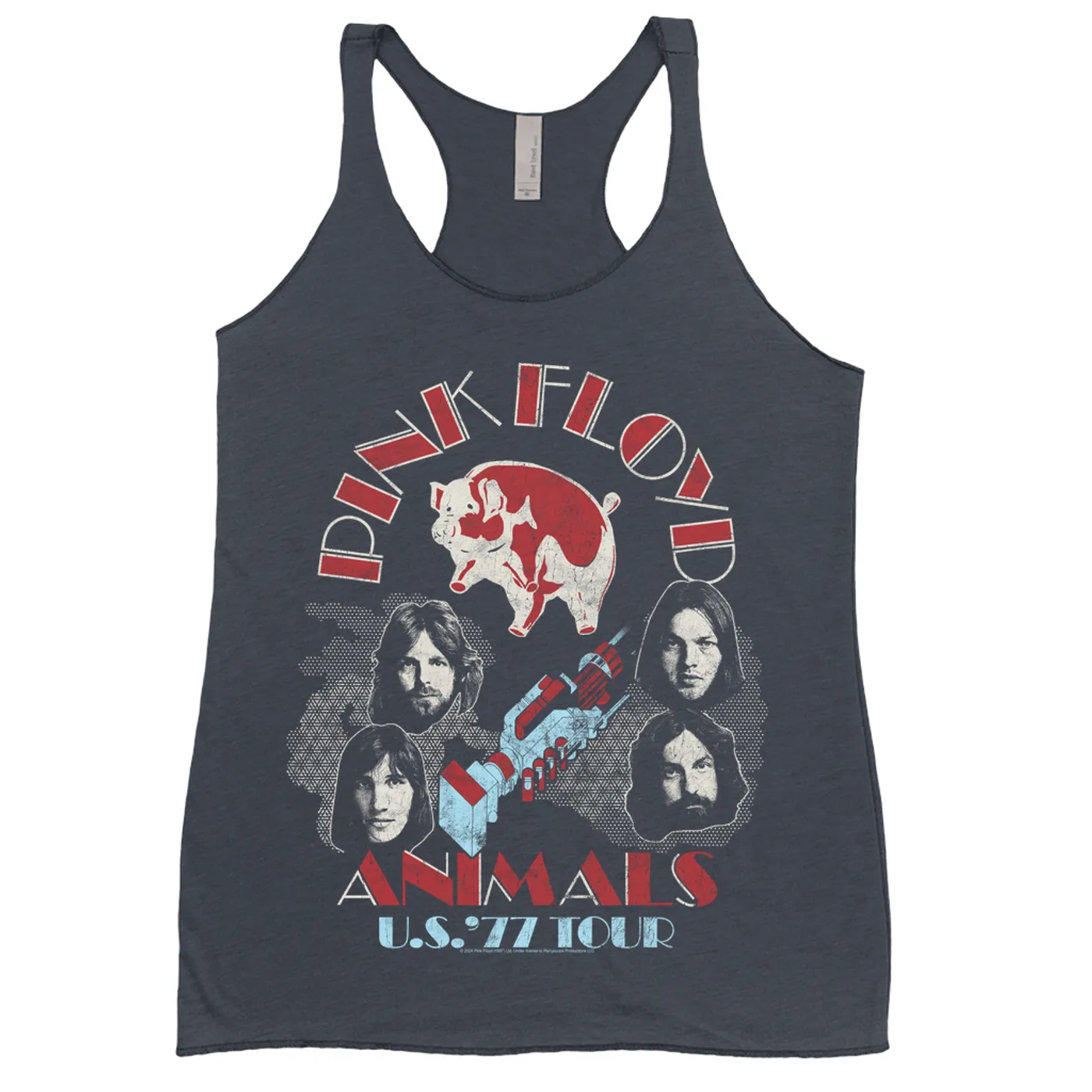 Pink Floyd Ladies' Tank Top | U.S. Tour 1977 Classic Retro Pink Floyd Shirt