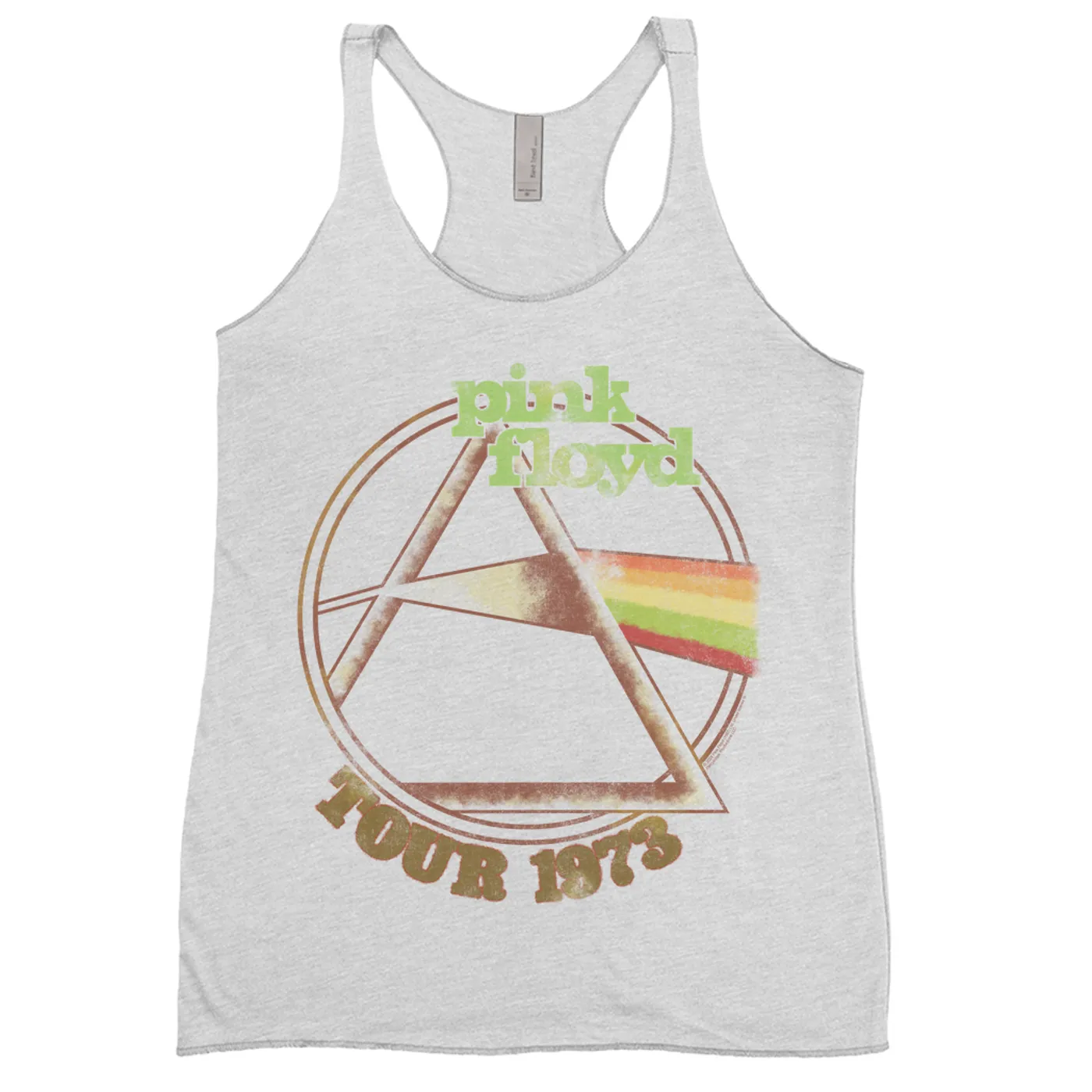 Pink Floyd Ladies' Tank Top | Retro Green Tour 1973 Distressed Pink Floyd Shirt