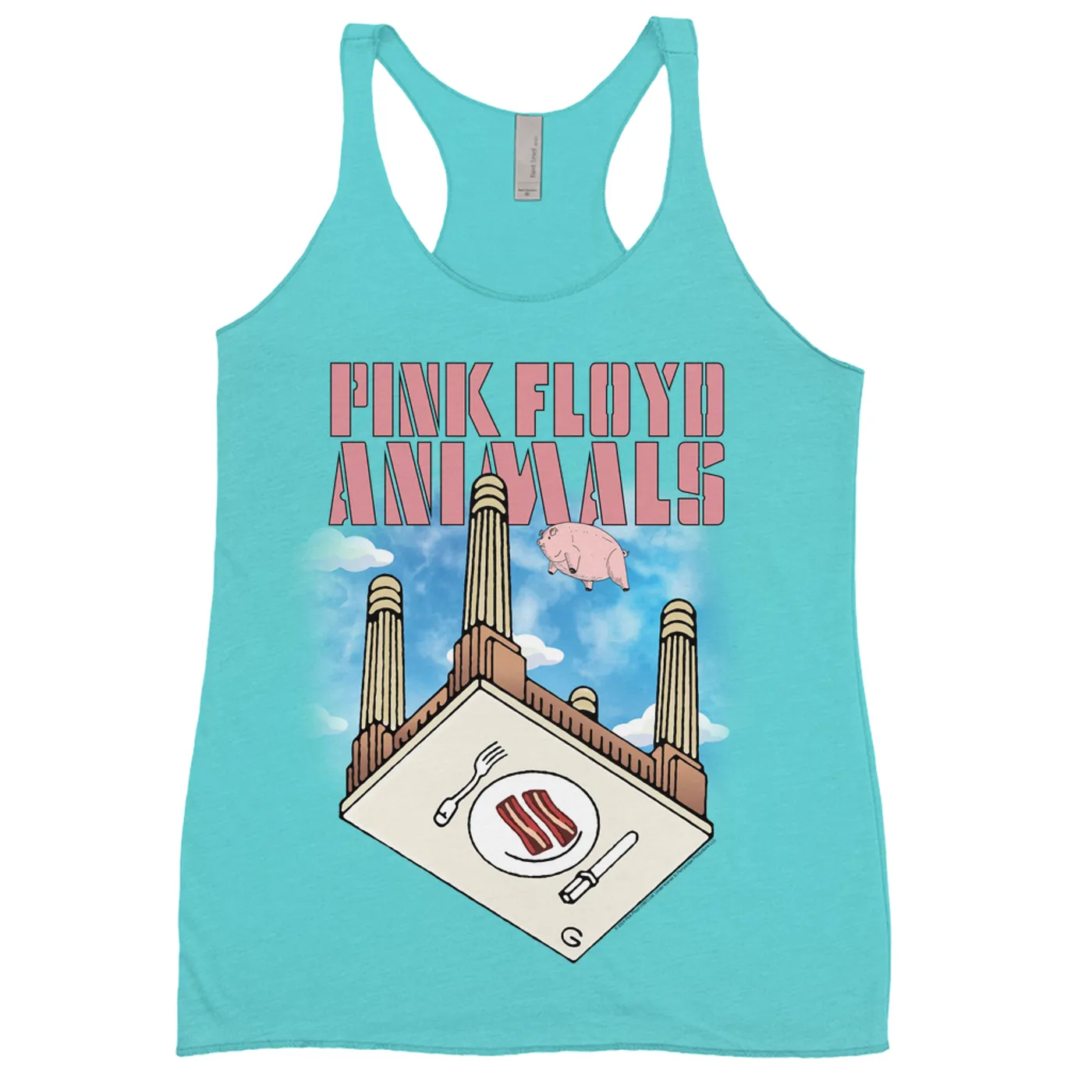 Pink Floyd Ladies' Tank Top | Animals Bacon Table Image Pink Floyd Shirt