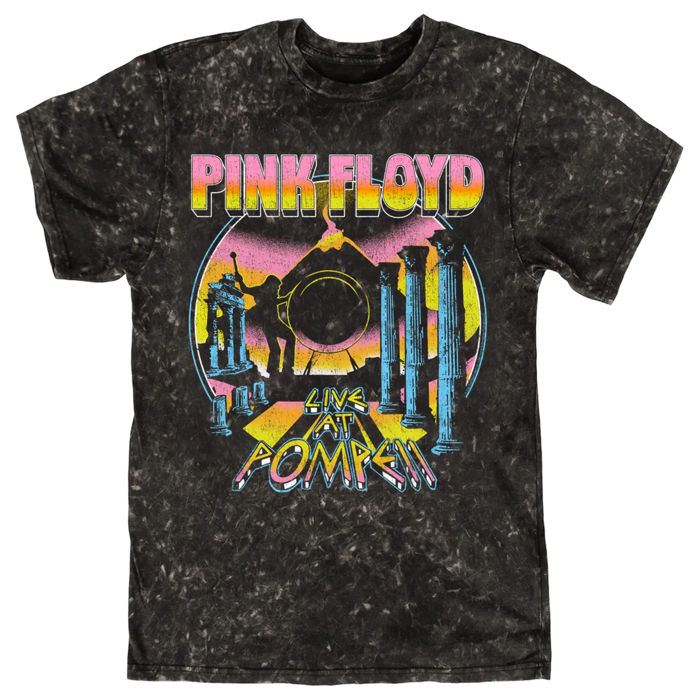 Pink Floyd T-shirt | Colorful Live at Pompeii Pink Floyd Mineral Wash Shirt