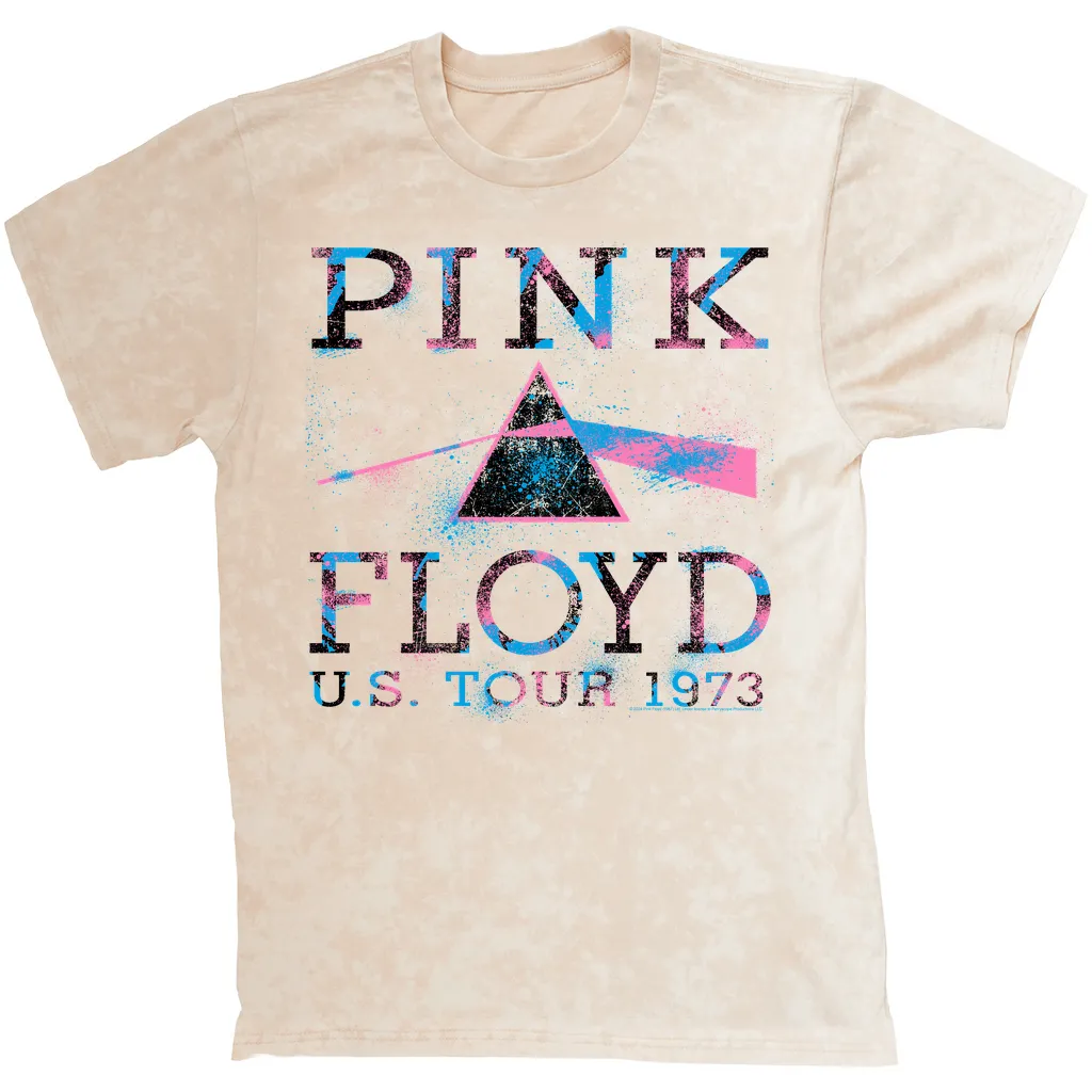 T-shirt | Pink Blue Splatter Paint US Tour Mineral Wash Shirt