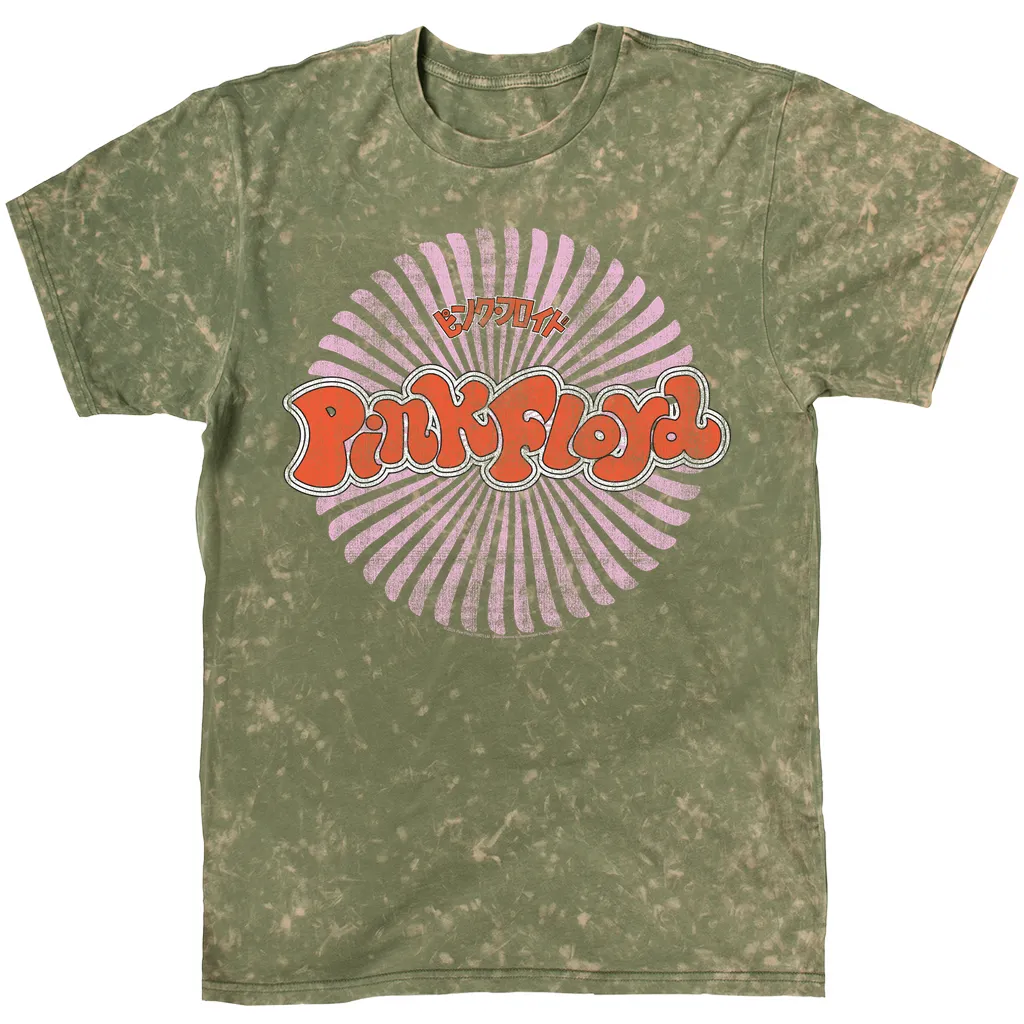 T-shirt | Red Pink Japan Logo Distressed Mineral Wash Shirt