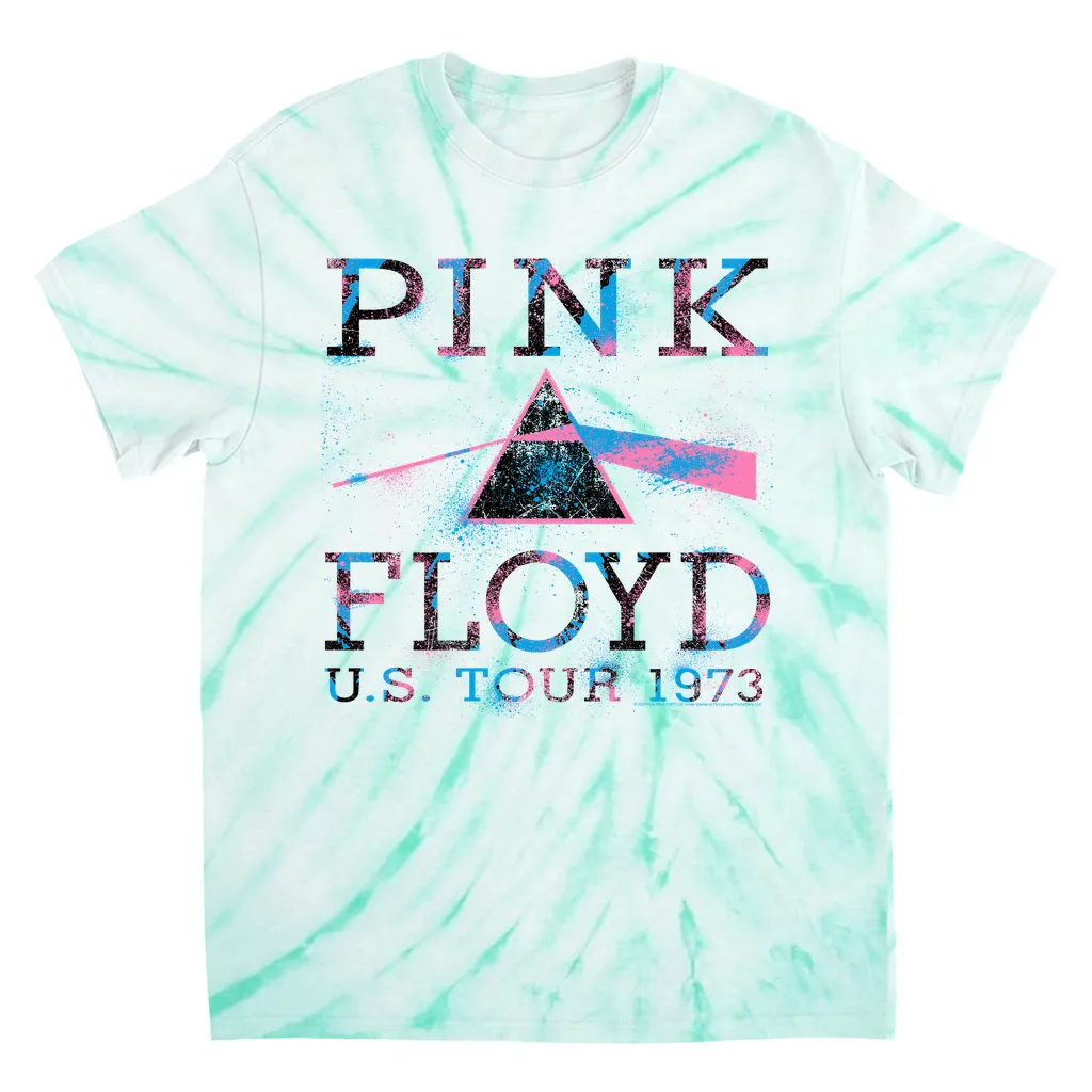 T-Shirt | Pink Blue Splatter Paint US Tour Tie Dye Shirt