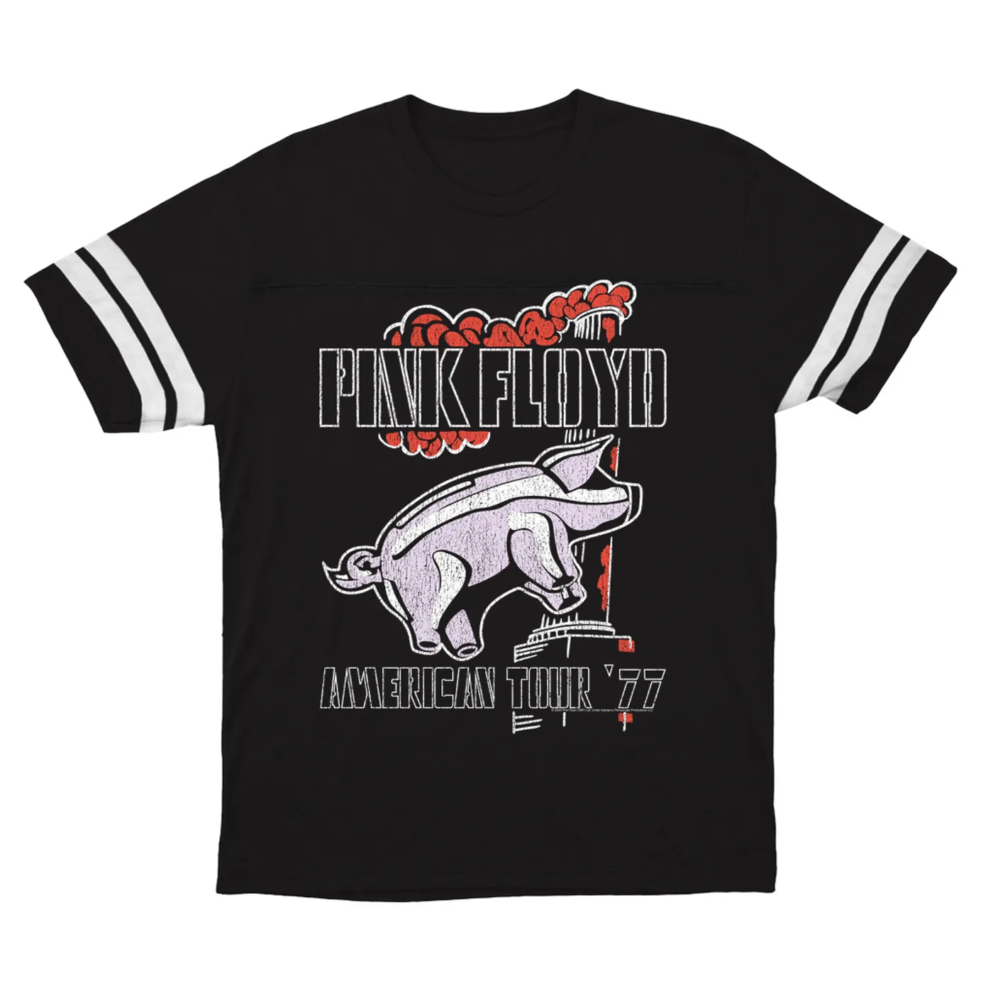 Pink Floyd T-Shirt | Animals Tour '77 Retro Illustration Pink Floyd Football Shirt