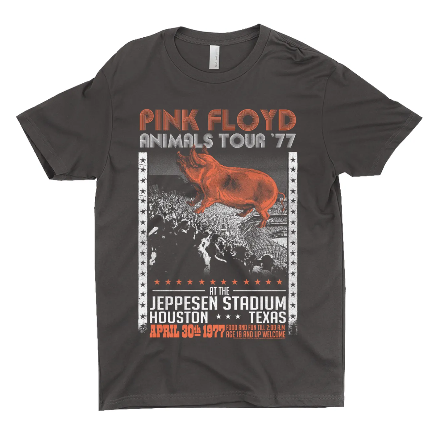 Pink Floyd T-Shirt | Jeppesen Stadium 1977 Performance Pink Floyd Dark Shirt