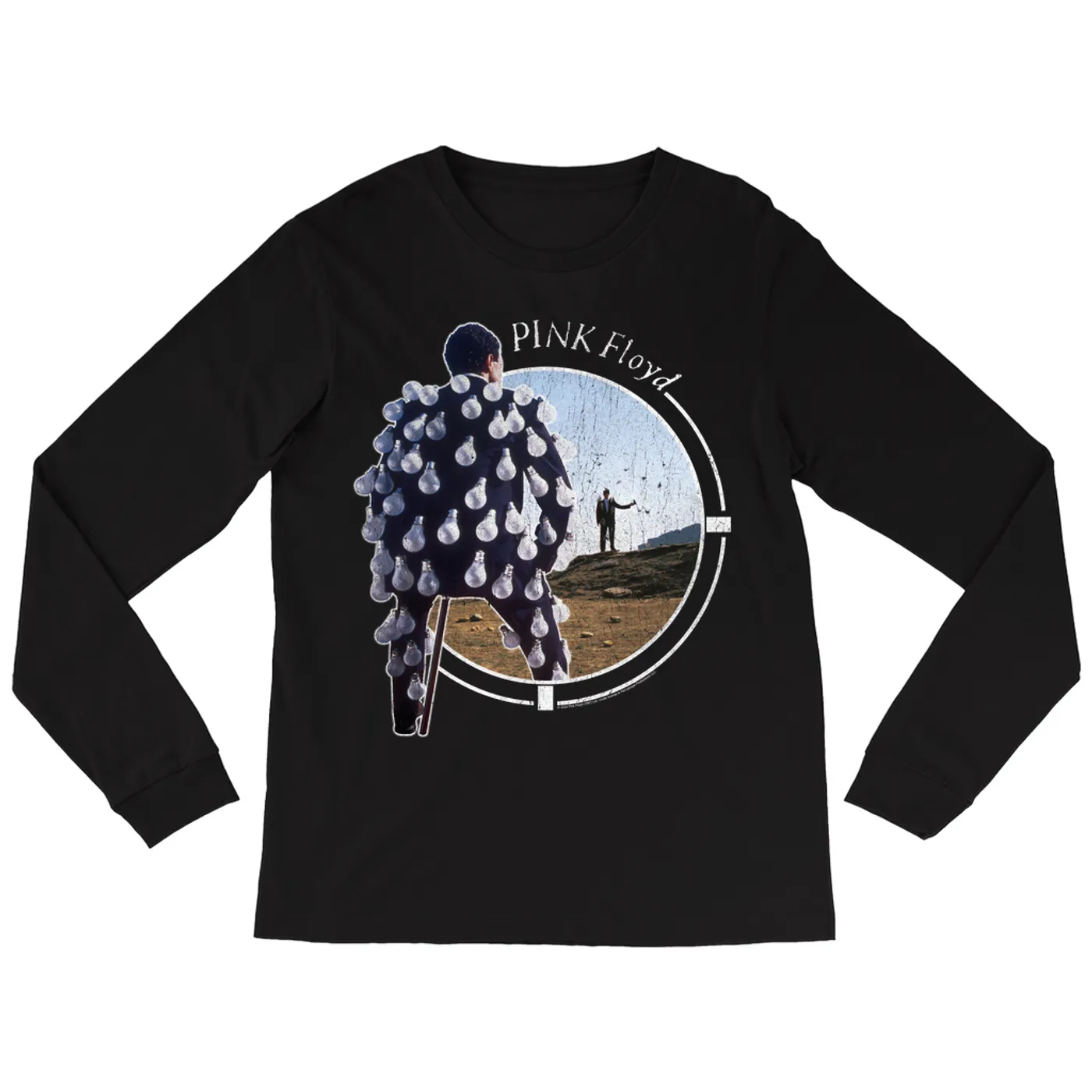 Pink Floyd Long Sleeve Shirt | Delicate Sound of Thunder Circle Design Distressed Pink Floyd Shirt
