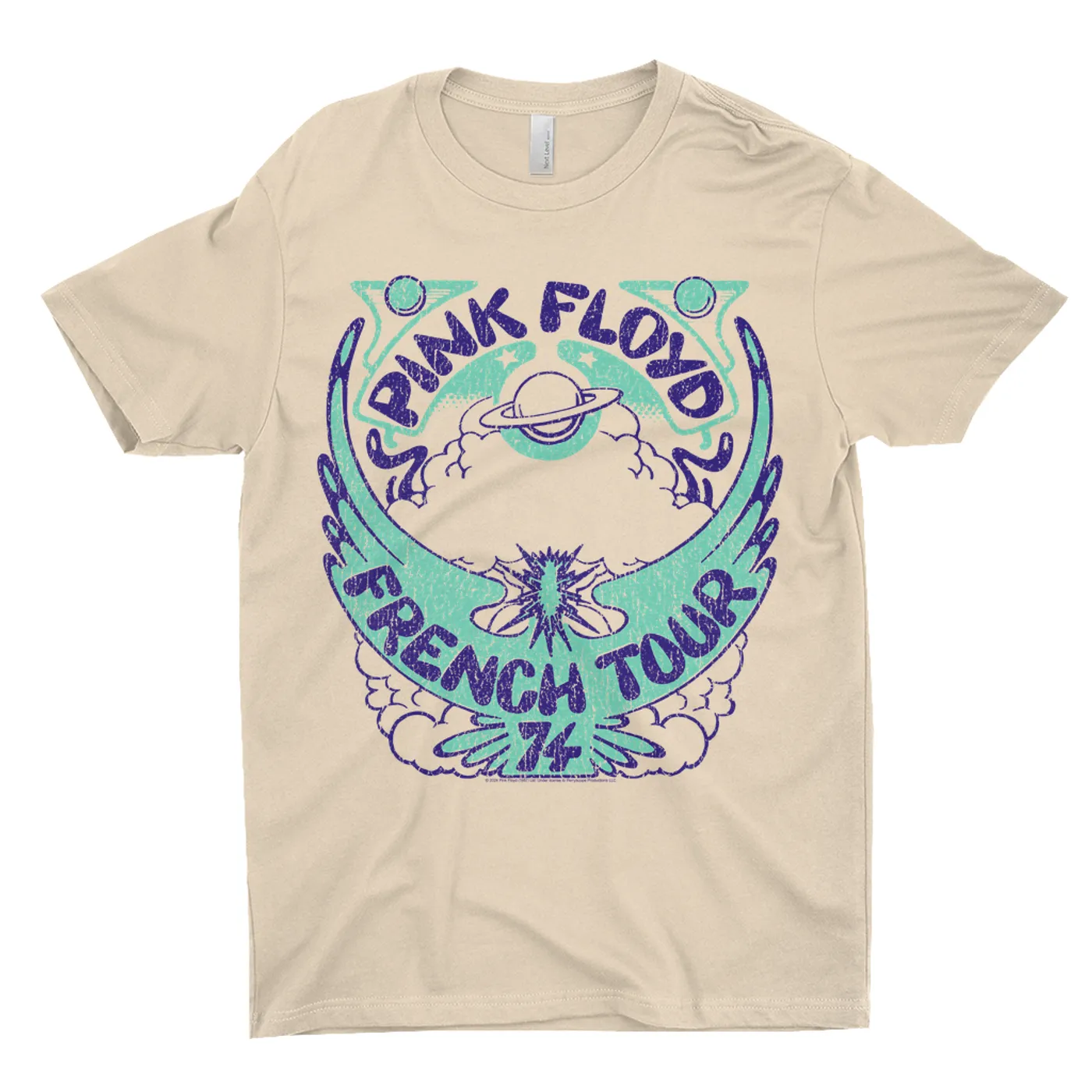 Pink Floyd T-Shirt | French Tour 1974 Distressed Pink Floyd Light Shirt