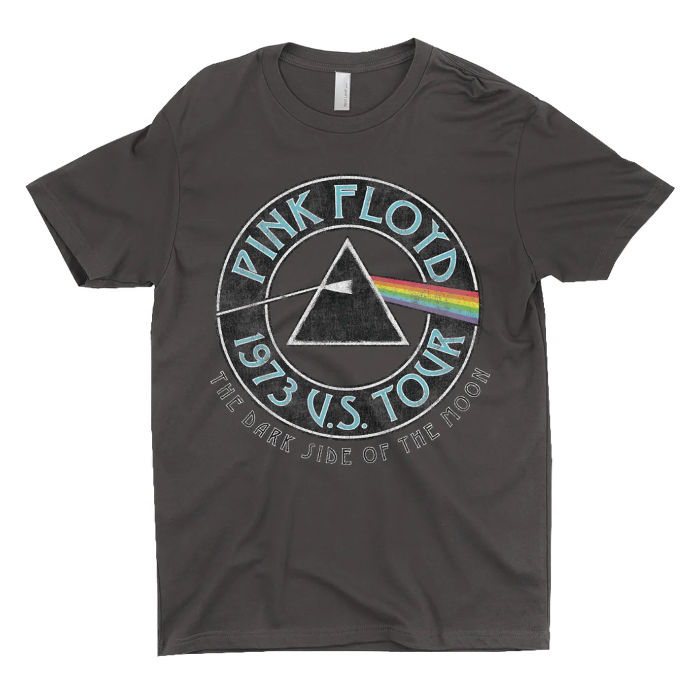Pink Floyd T-Shirt | DSOTM 1973 Tour Sticker Distressed Pink Floyd Light Shirt