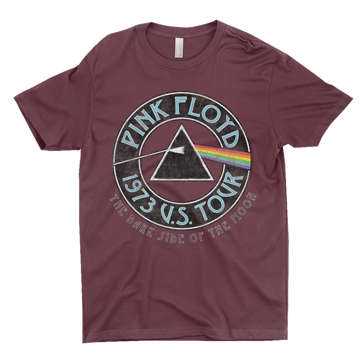 Pink Floyd T-Shirt | DSOTM 1973 Tour Sticker Distressed Pink Floyd Light Shirt