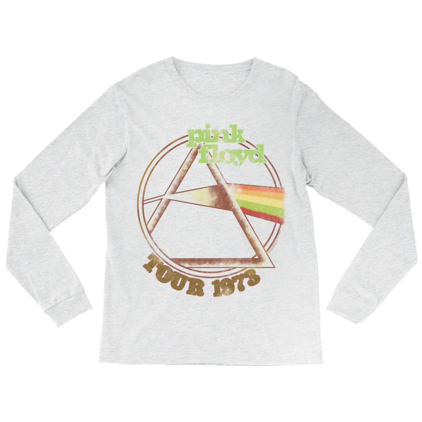 Pink Floyd Long Sleeve Shirt | Retro Green Tour 1973 Distressed Pink Floyd Shirt