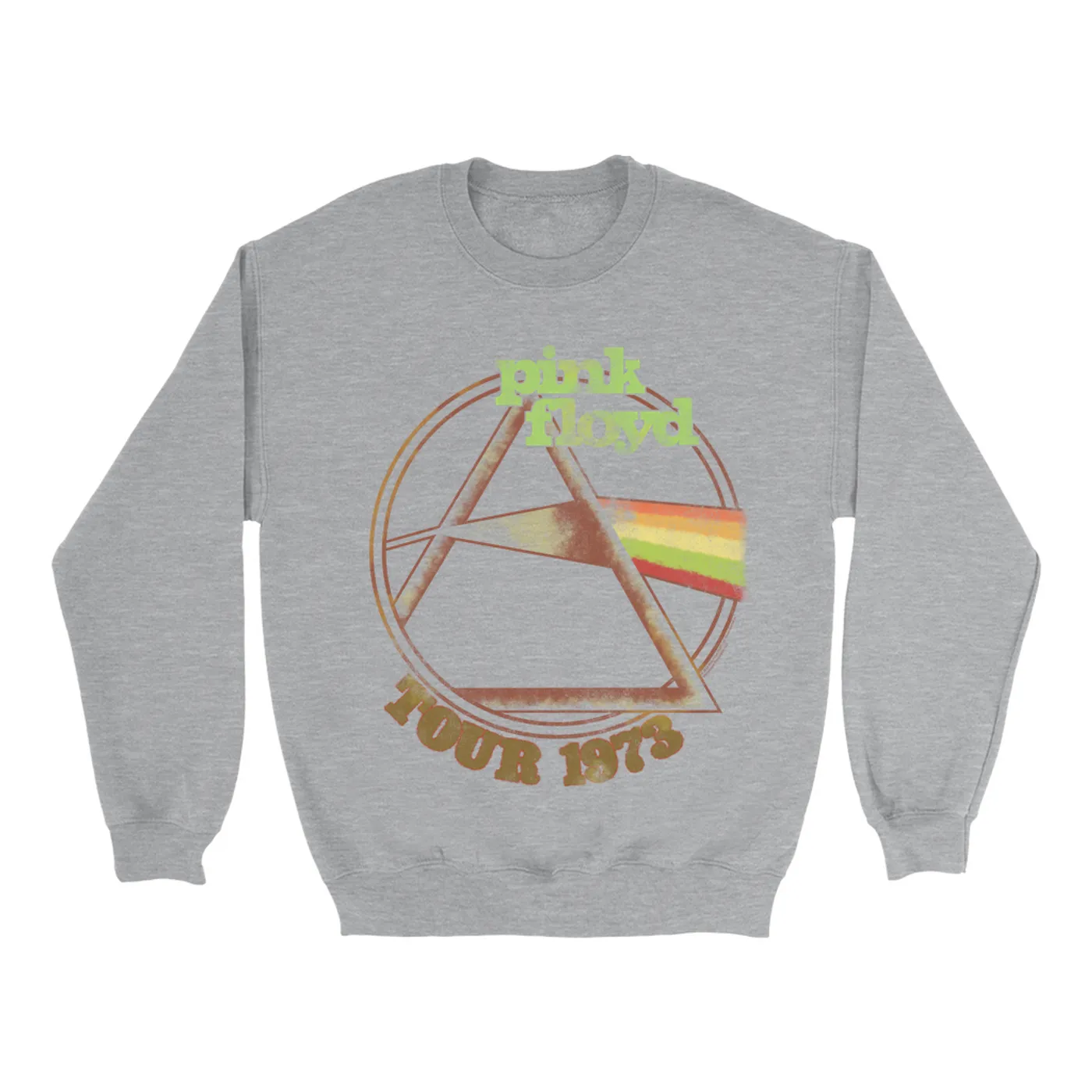 Pink Floyd Sweatshirt | Retro Green Tour 1973 Distressed Pink Floyd Sweatshirt