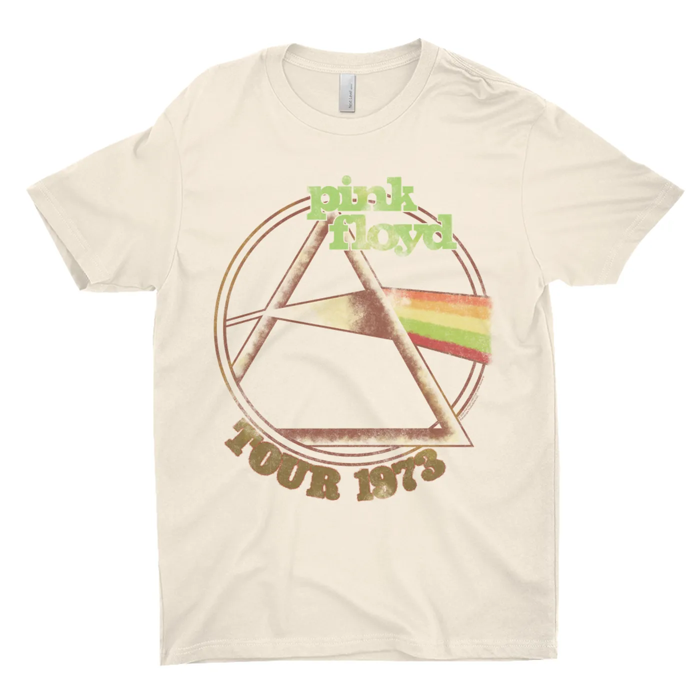 Pink Floyd T-Shirt | Retro Green Tour 1973 Distressed Pink Floyd Light Shirt