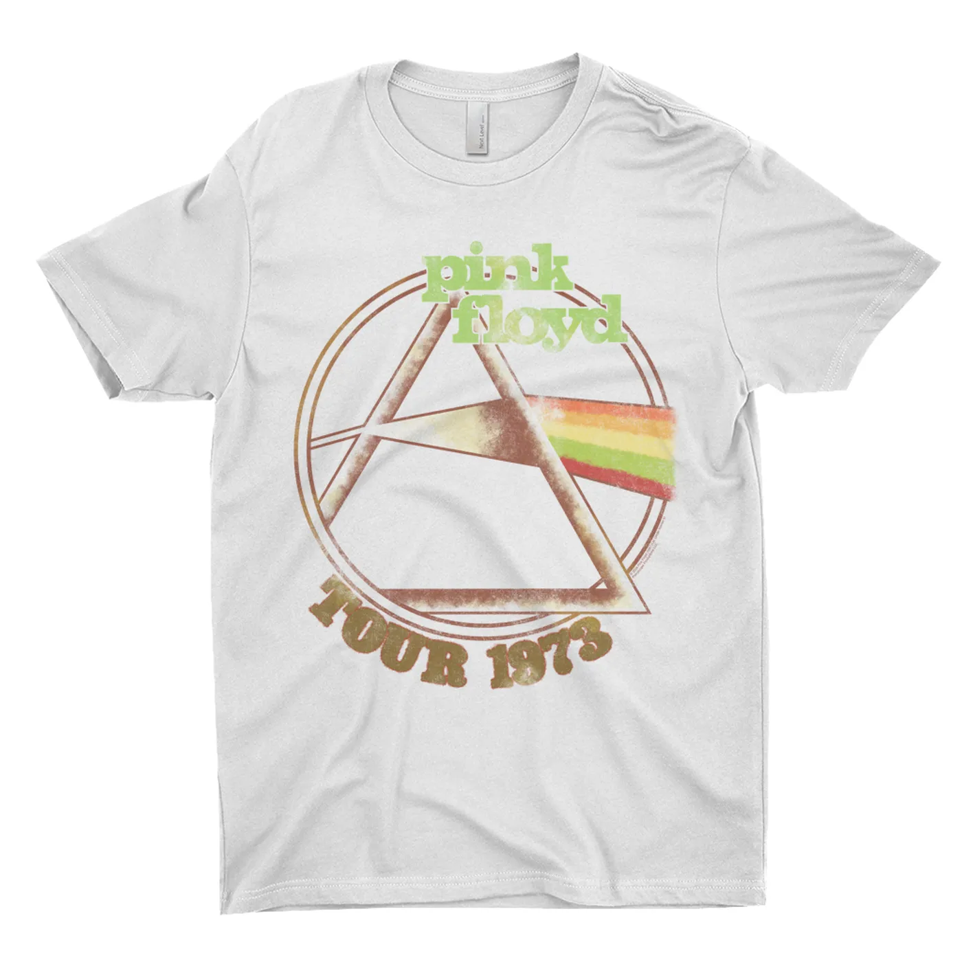 Pink Floyd T-Shirt | Retro Green Tour 1973 Distressed Pink Floyd Light Shirt