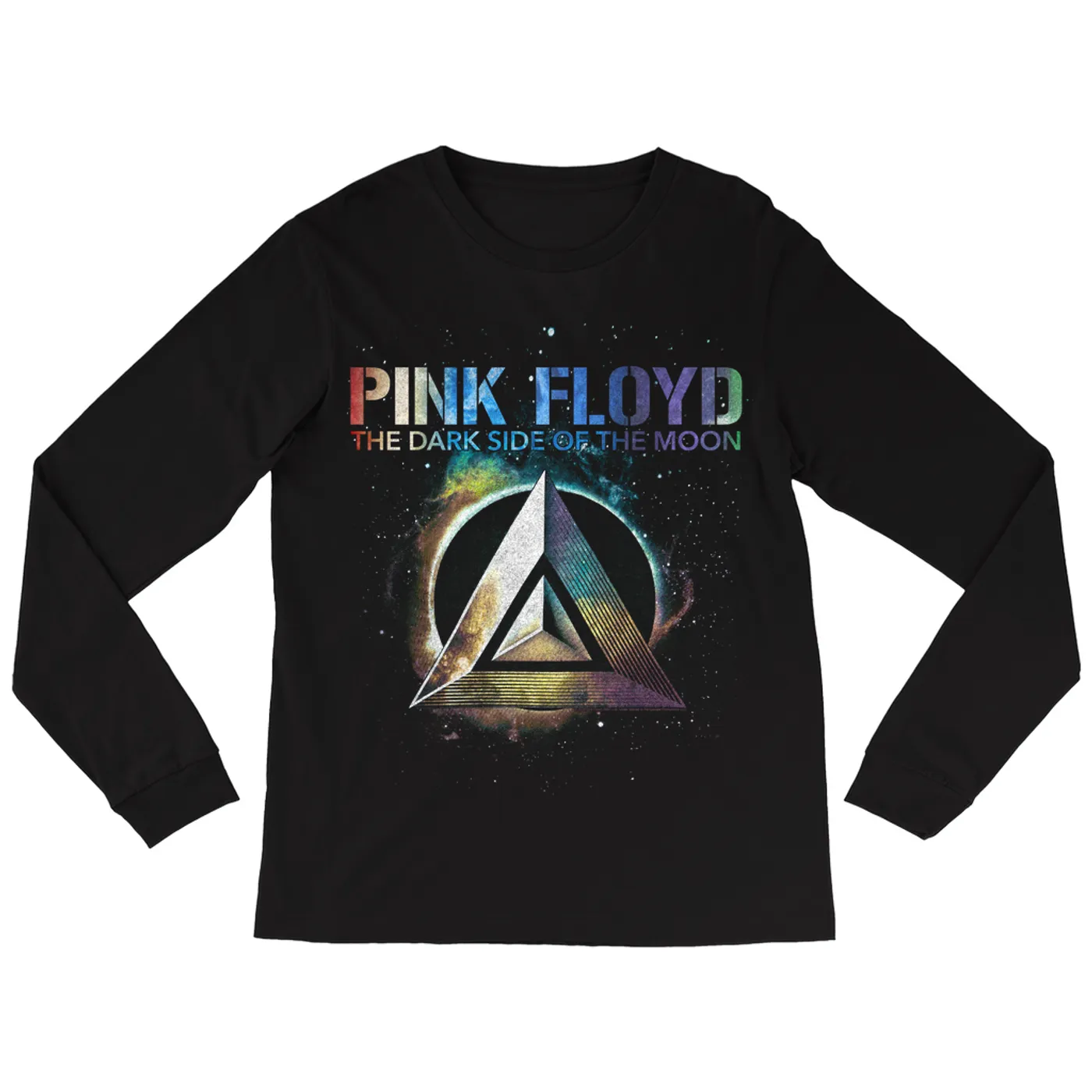 Pink Floyd Long Sleeve Shirt | Dark Side Of The Moon Colorful Shield Pink Floyd Shirt