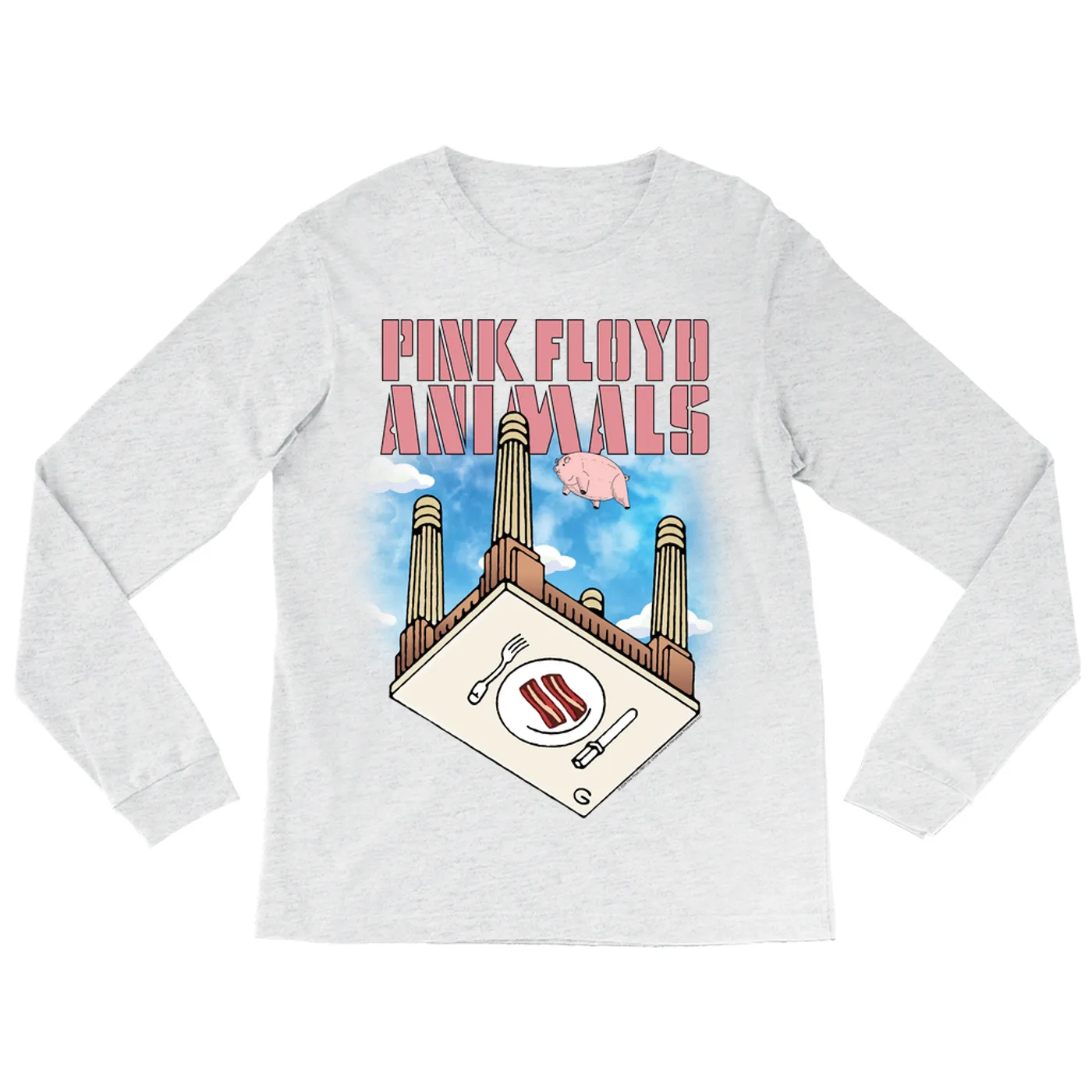 Pink Floyd Long Sleeve Shirt | Animals Bacon Table Image Pink Floyd Shirt