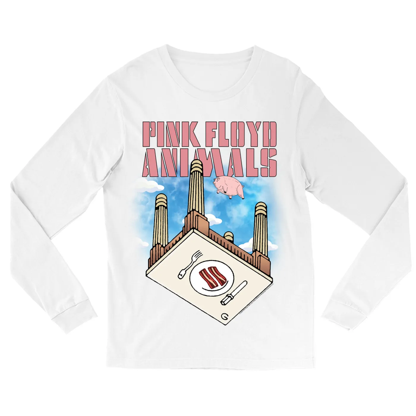 Pink Floyd Long Sleeve Shirt | Animals Bacon Table Image Pink Floyd Shirt