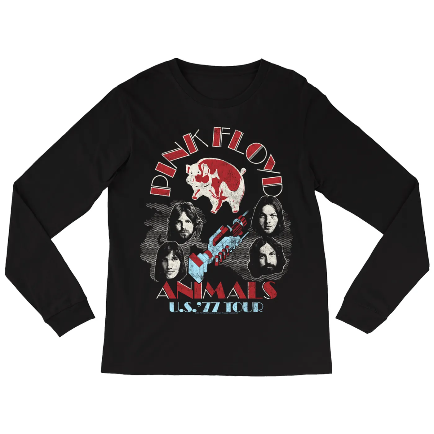 Pink Floyd Long Sleeve Shirt | U.S. Tour 1977 Classic Retro Pink Floyd Shirt