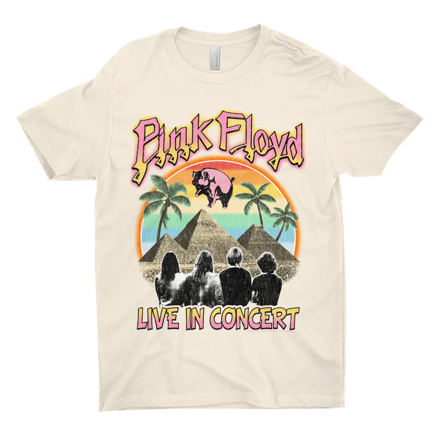 Pink Floyd T-Shirt | Tropical Dark Side Pyramid Live In Concert (Merchbar Exclusive) Pink Floyd Light Shirt