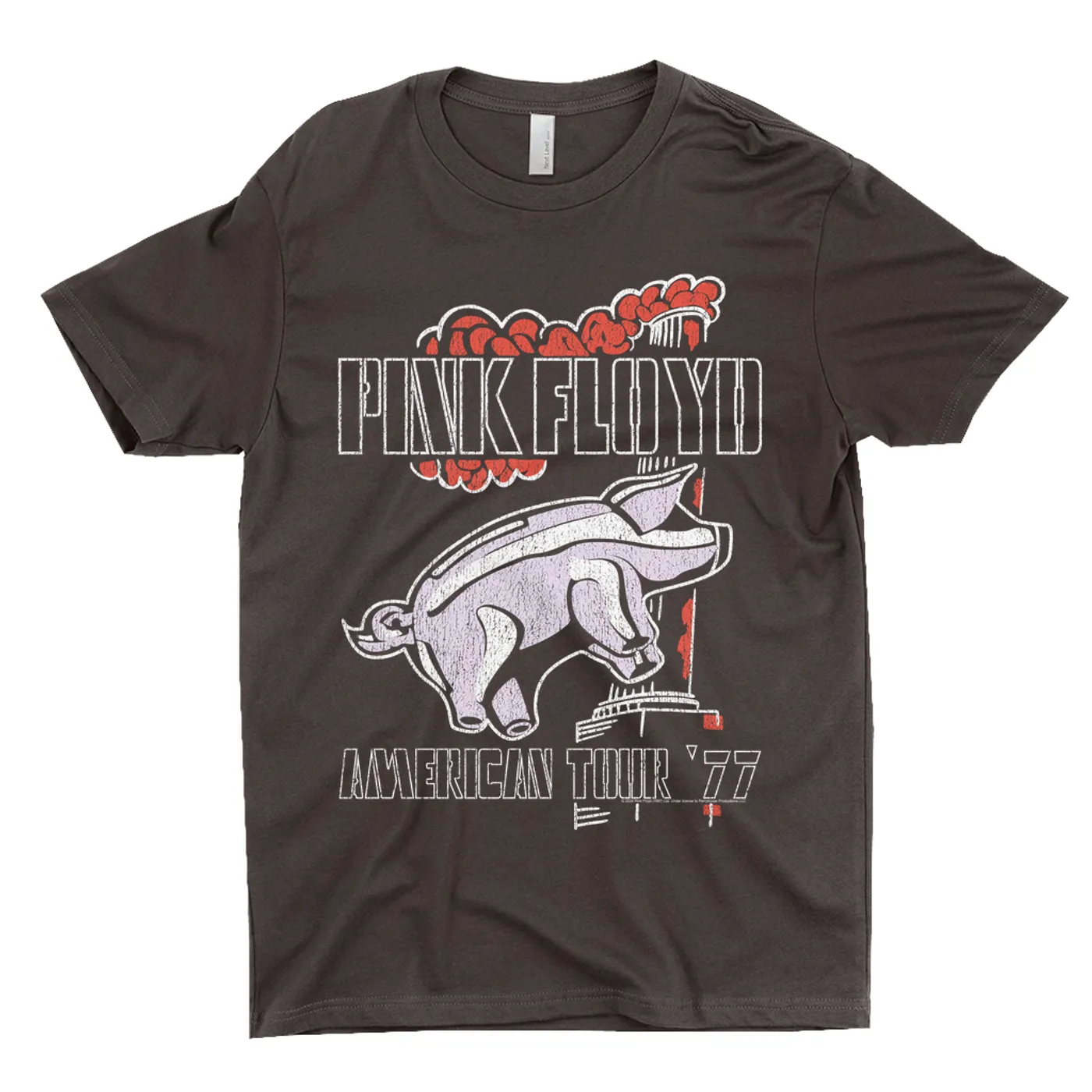 Pink Floyd T-Shirt | Animals Tour '77 Retro Illustration Pink Floyd Dark Shirt