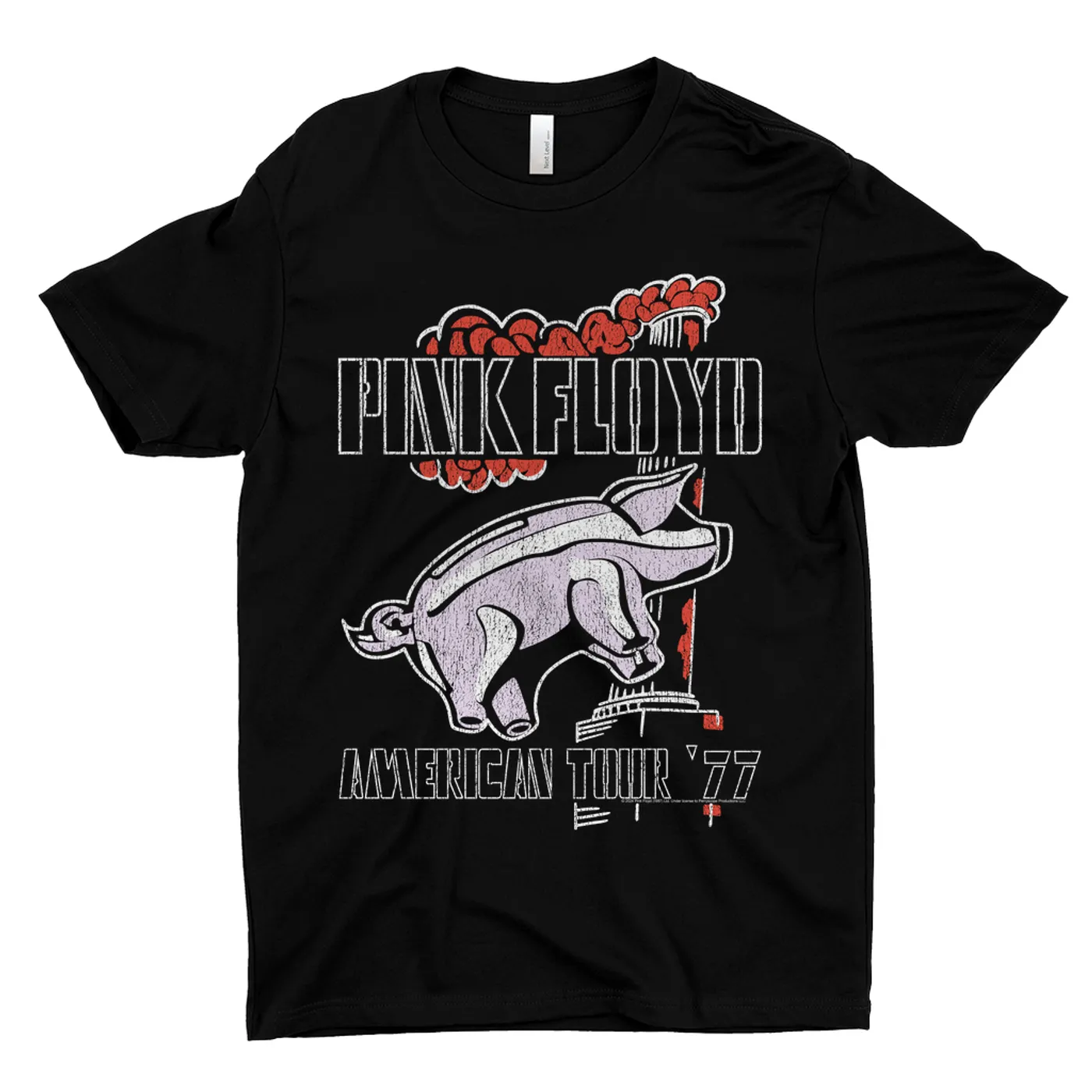 Pink Floyd T-Shirt | Animals Tour '77 Retro Illustration Pink Floyd Dark Shirt