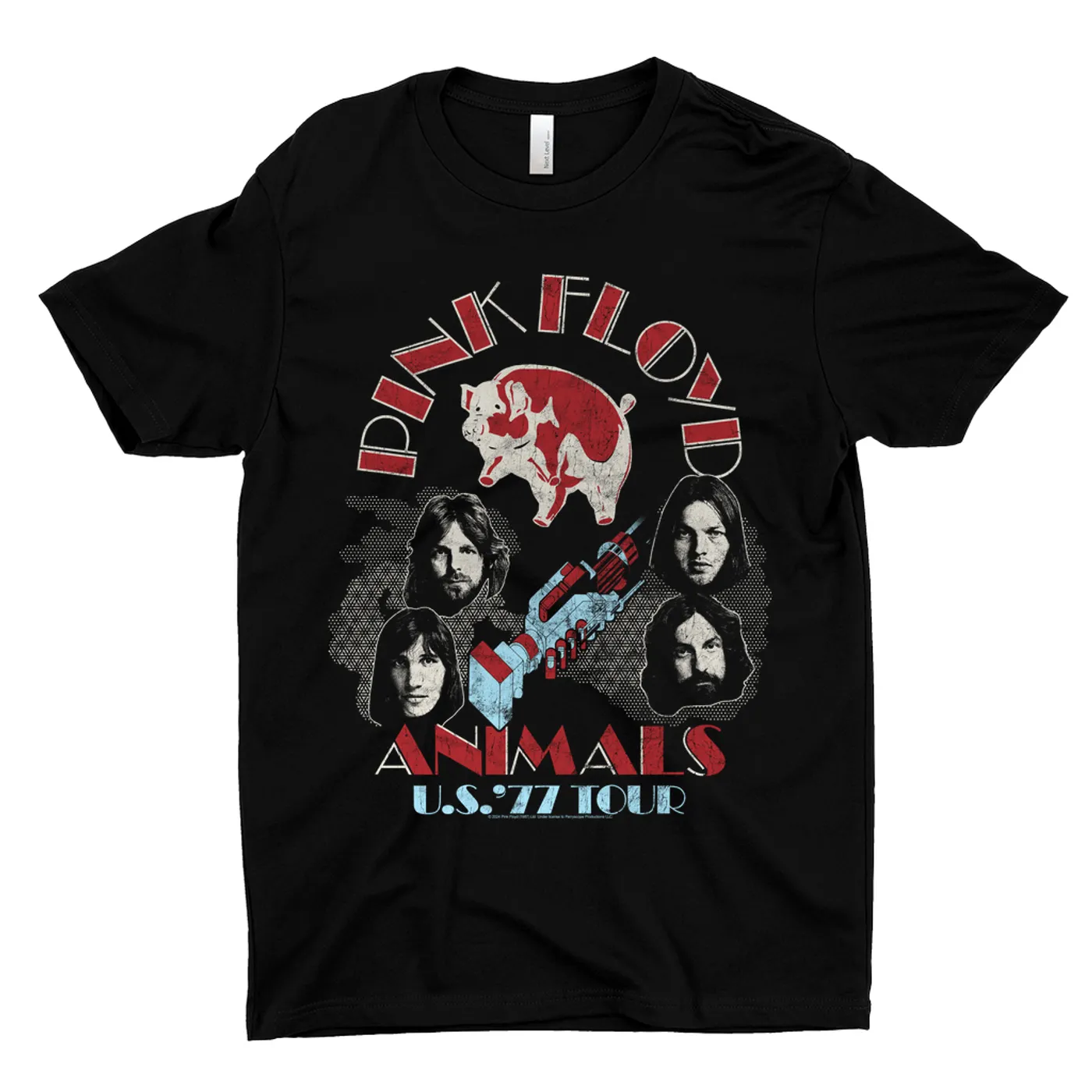 Pink Floyd T-Shirt | U.S. Tour 1977 Classic Retro Pink Floyd Dark Shirt