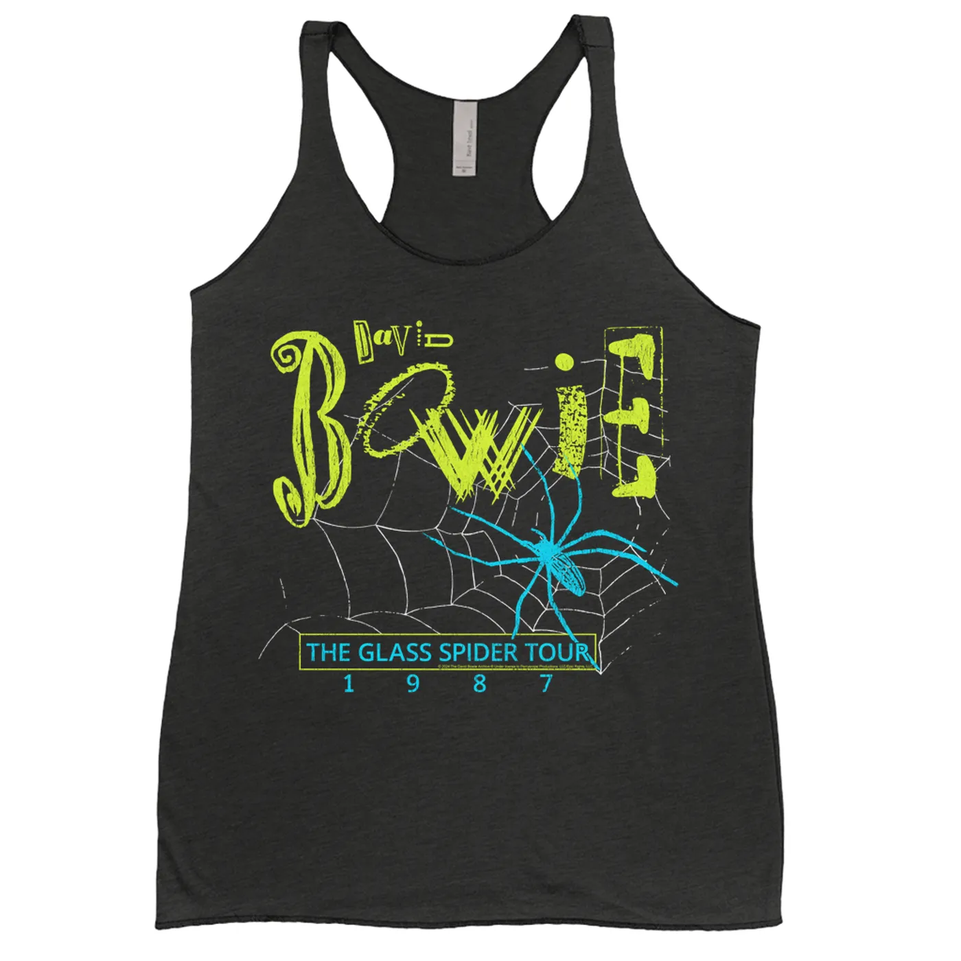 David Bowie Ladies' Tank Top | Neon The Glass Spider Tour '87 Distressed (Merchbar Exclusive) David Bowie Shirt