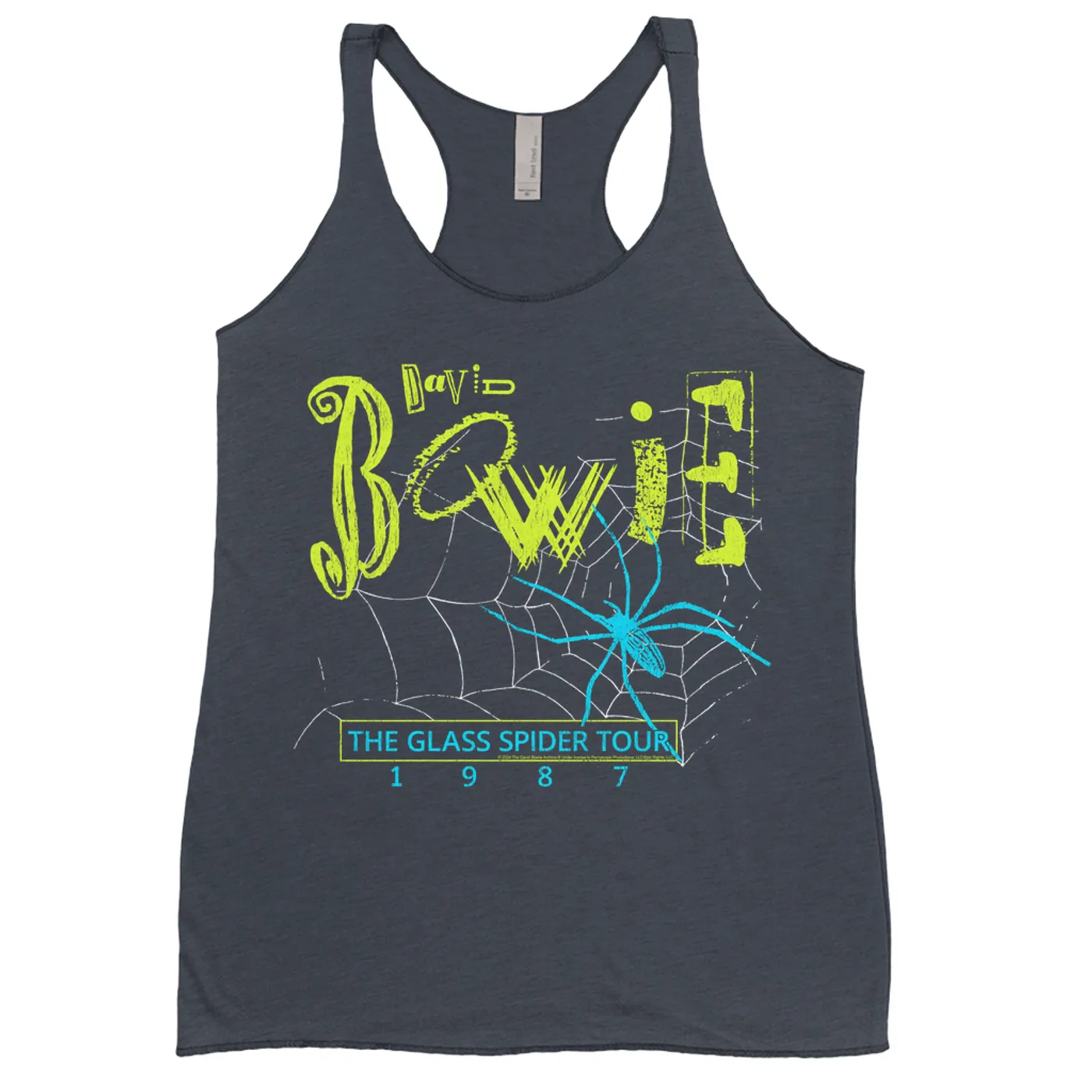 David Bowie Ladies' Tank Top | Neon The Glass Spider Tour '87 Distressed (Merchbar Exclusive) David Bowie Shirt