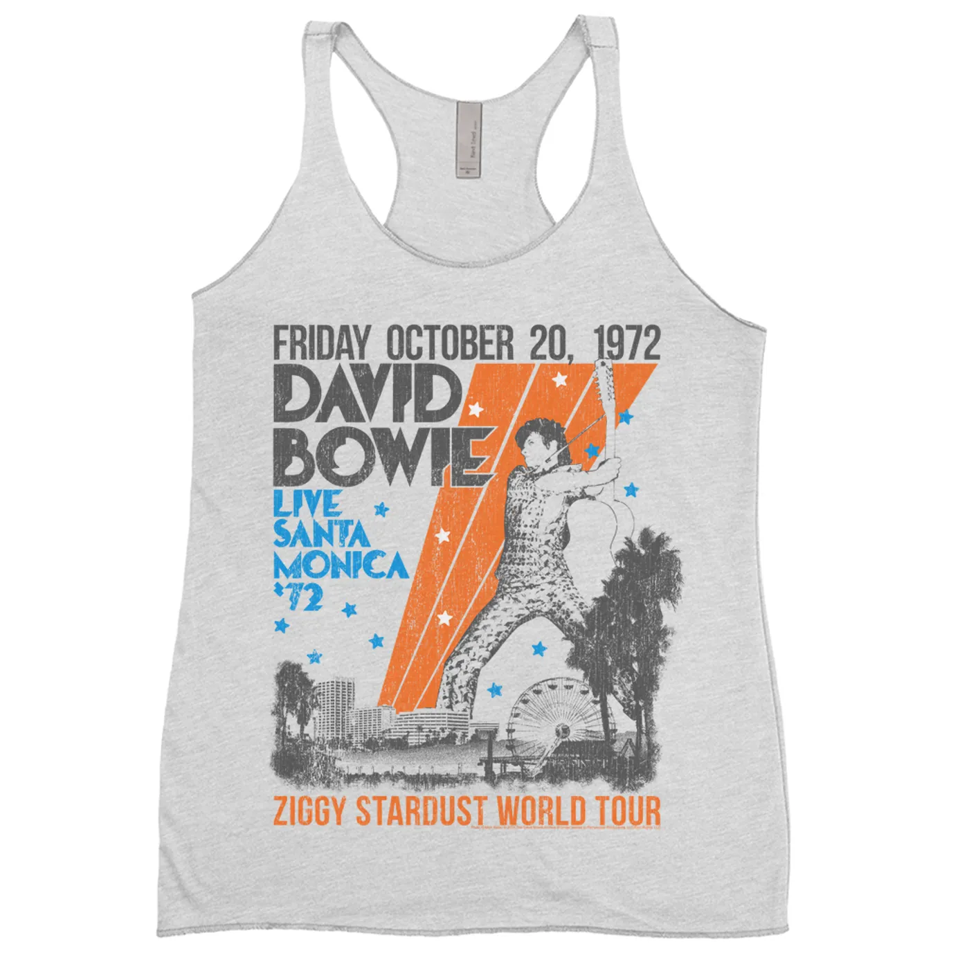 David Bowie Ladies' Tank Top | 1972 Santa Monica Civic Auditorium Distressed (Merchbar Exclusive) David Bowie Shirt