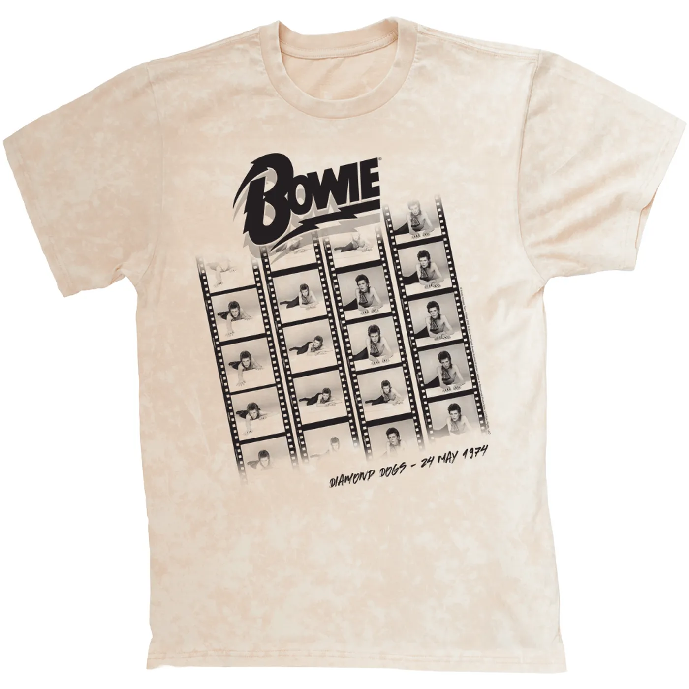 David Bowie T-shirt | Diamond Dogs Photographic Film Design 1974 David Bowie Mineral Wash Shirt