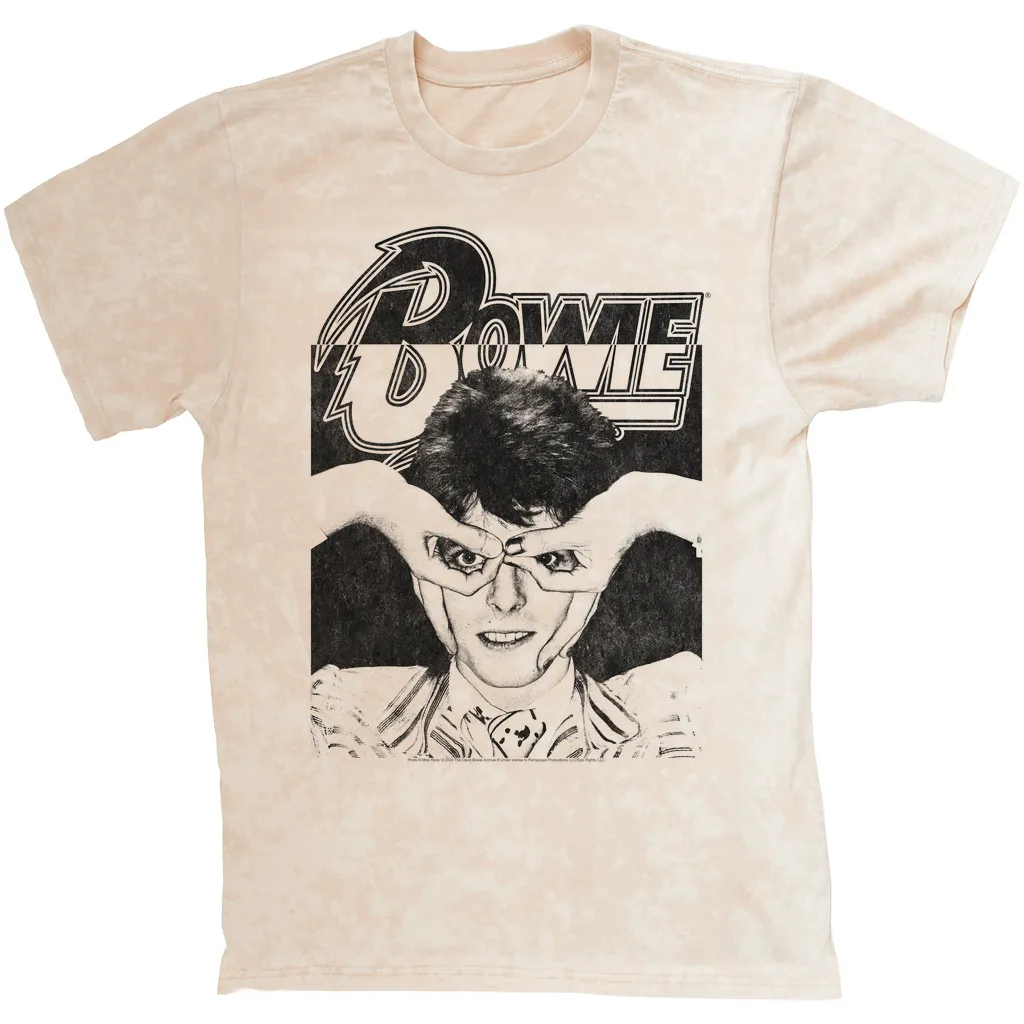 T-shirt | Silly Face Finger Glasses Color Block Distressed (Equineop Exclusive) Mineral Wash Shirt