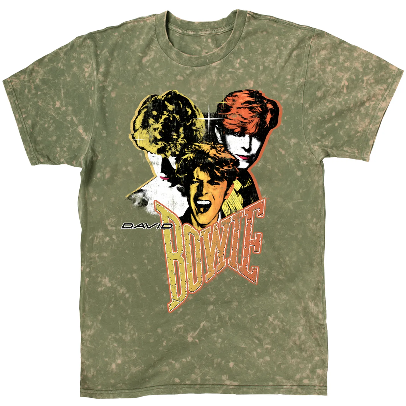 David Bowie T-shirt | Let's Dance Era Collage Distressed (Merchbar Exclusive) David Bowie Mineral Wash Shirt