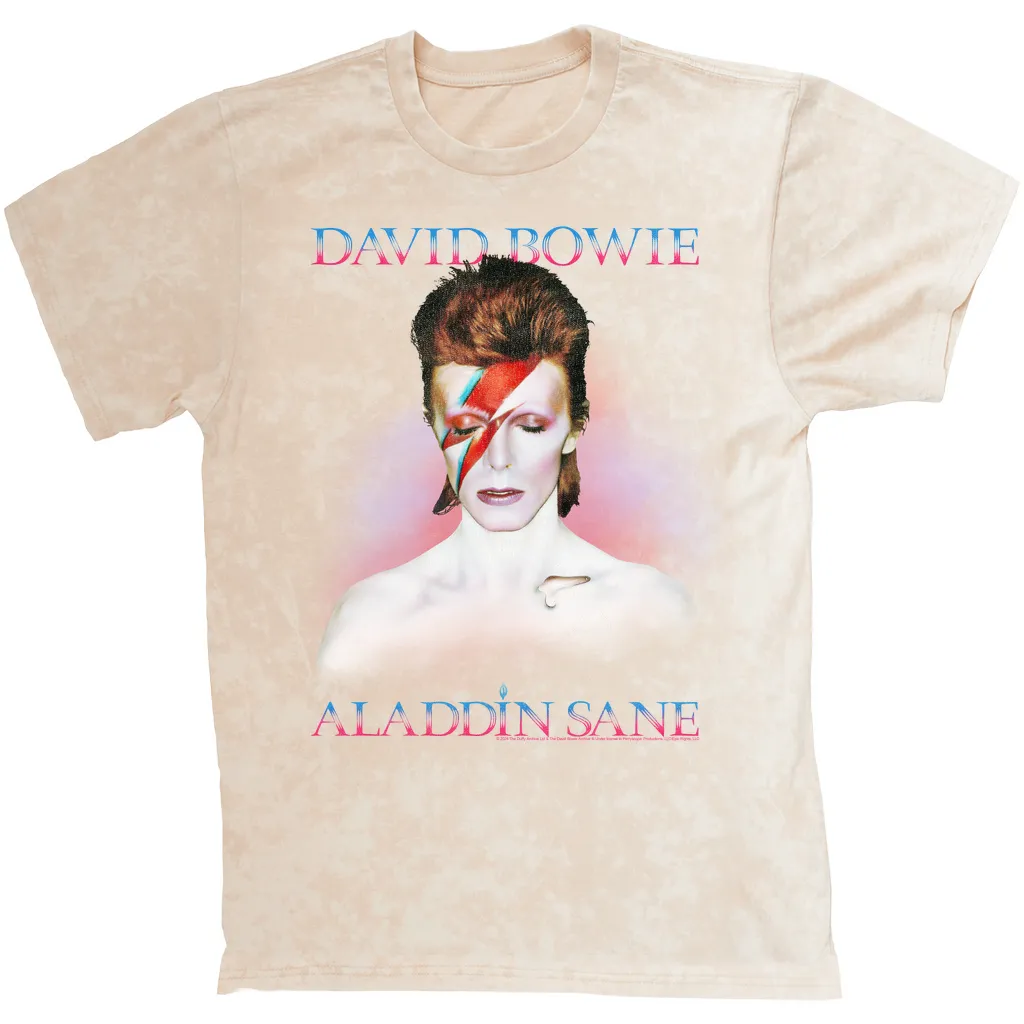 T-shirt | Aladdin Sane Album Cover Glow Design Distressed Mineral Wash Shirt