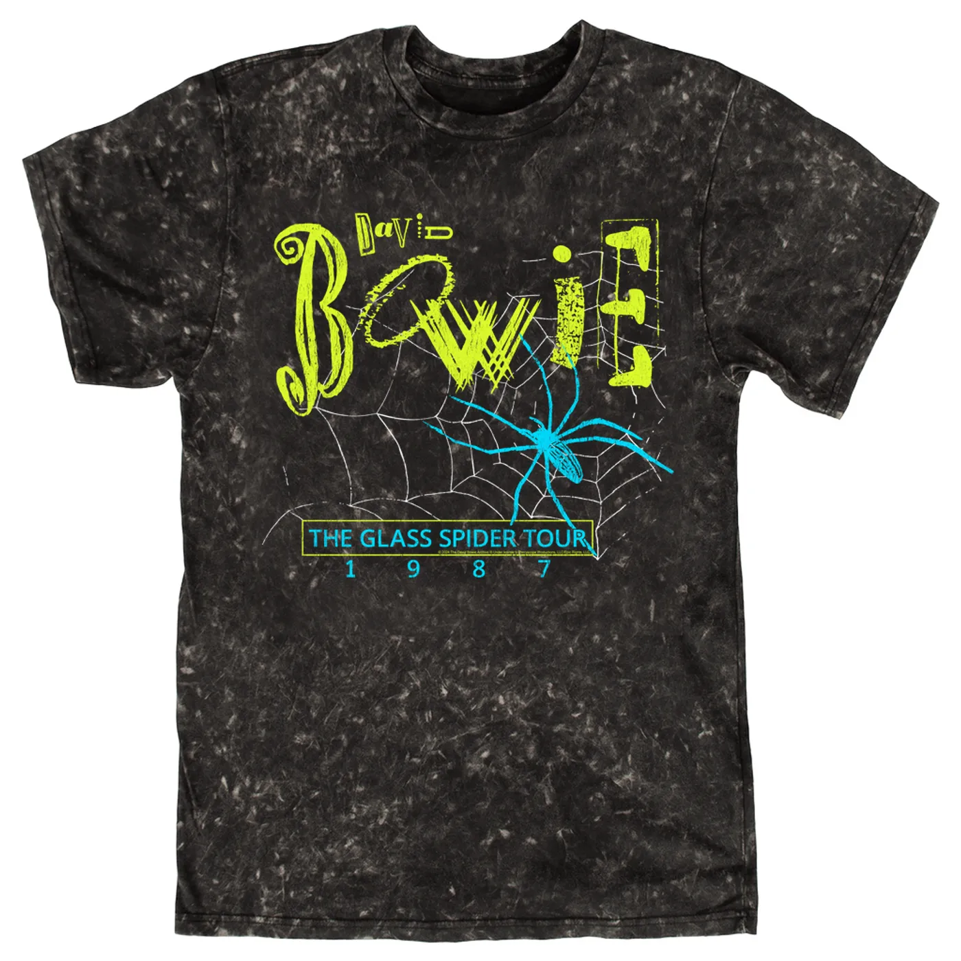 David Bowie T-shirt | Neon The Glass Spider Tour '87 Distressed (Merchbar Exclusive) David Bowie Mineral Wash Shirt
