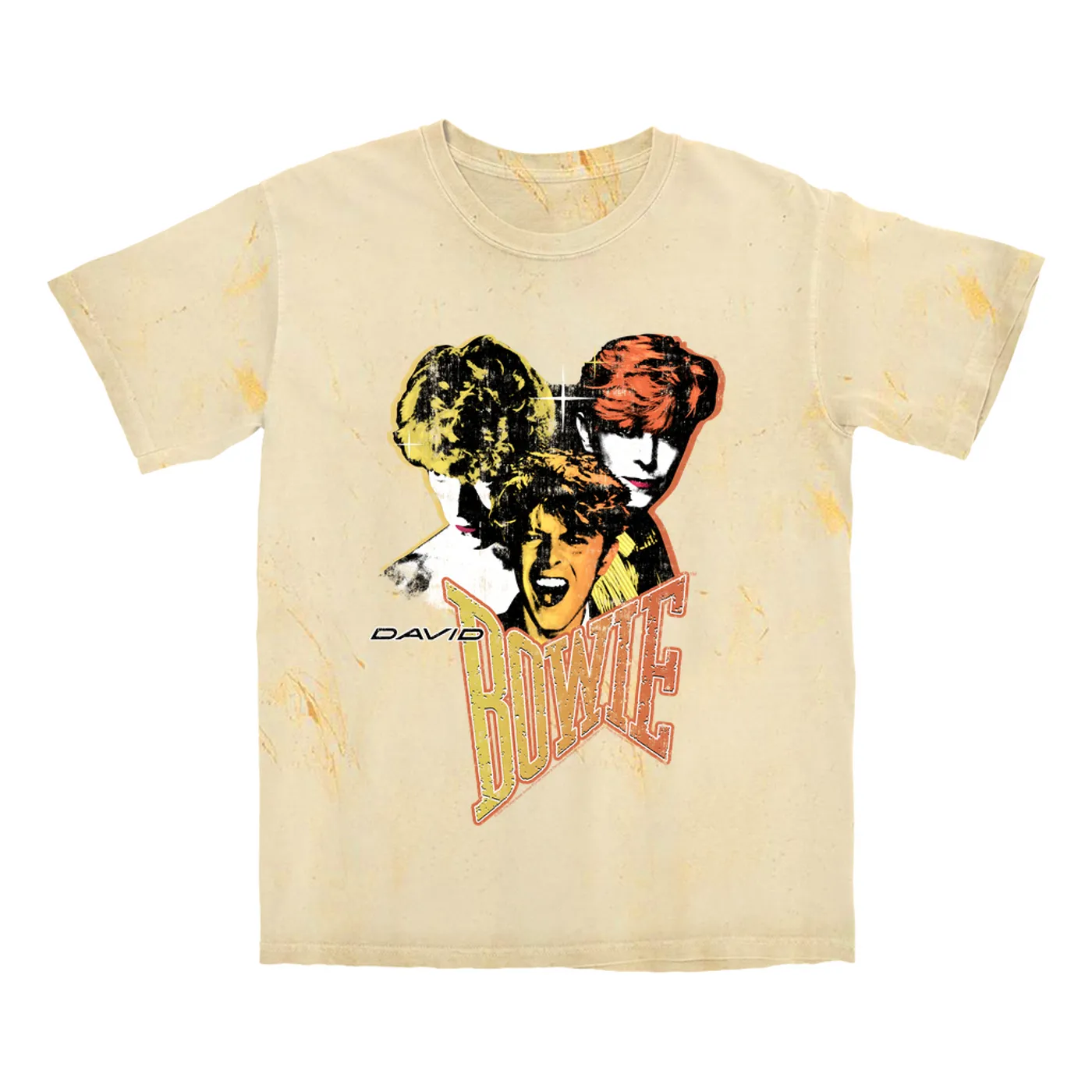 David Bowie T-shirt | Let's Dance Era Collage Distressed (Merchbar Exclusive) David Bowie Color Blast Shirt