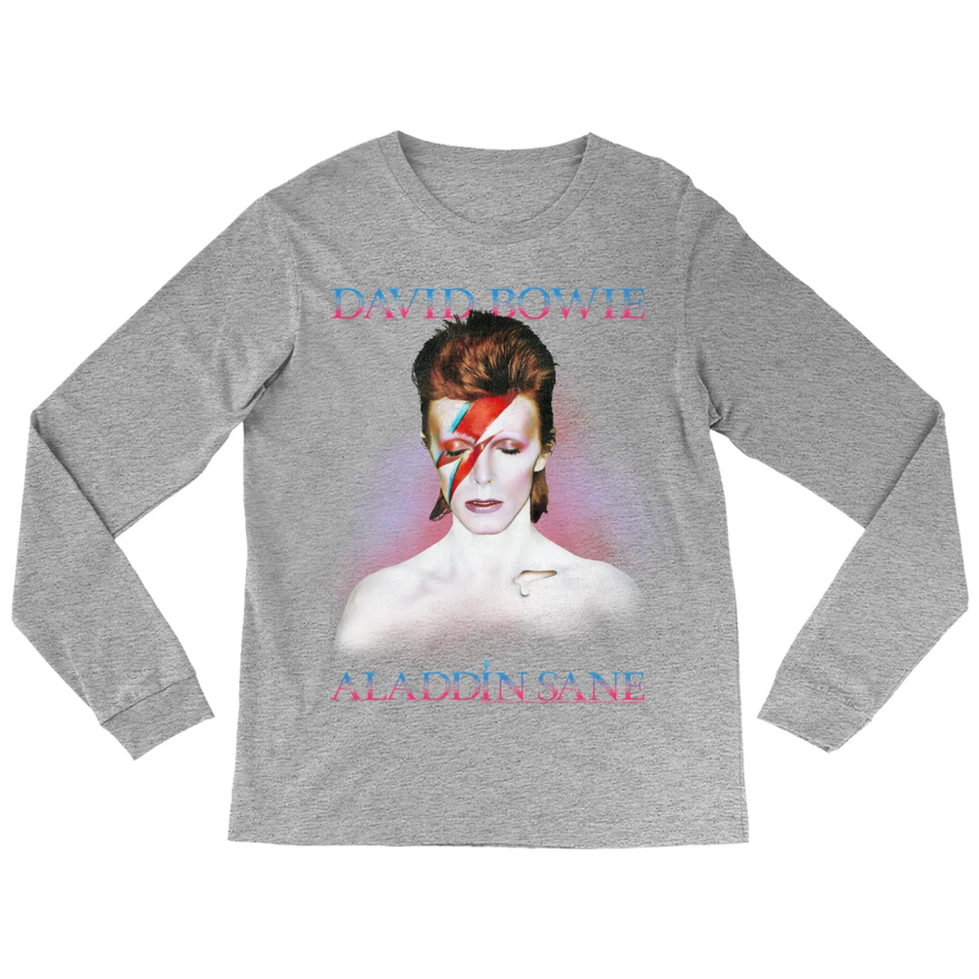 David Bowie Long Sleeve Shirt | Aladdin Sane Album Cover Glow Design Distressed David Bowie Shirt