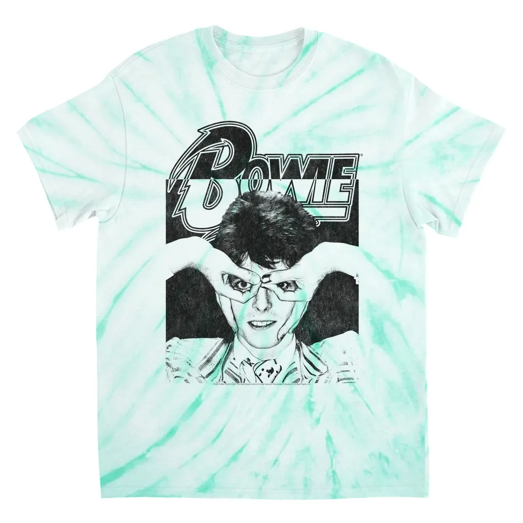 T-Shirt | Silly Face Finger Glasses Color Block Distressed (Equineop Exclusive) Tie Dye Shirt