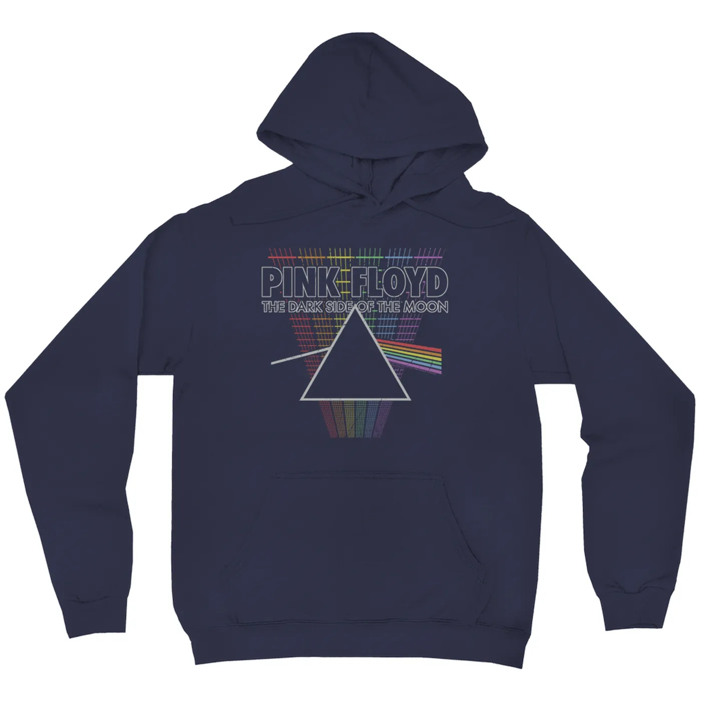 Pink Floyd Hoodie | Rainbow Ombre Grid DSOTM Prism Design Pink Floyd Hoodie