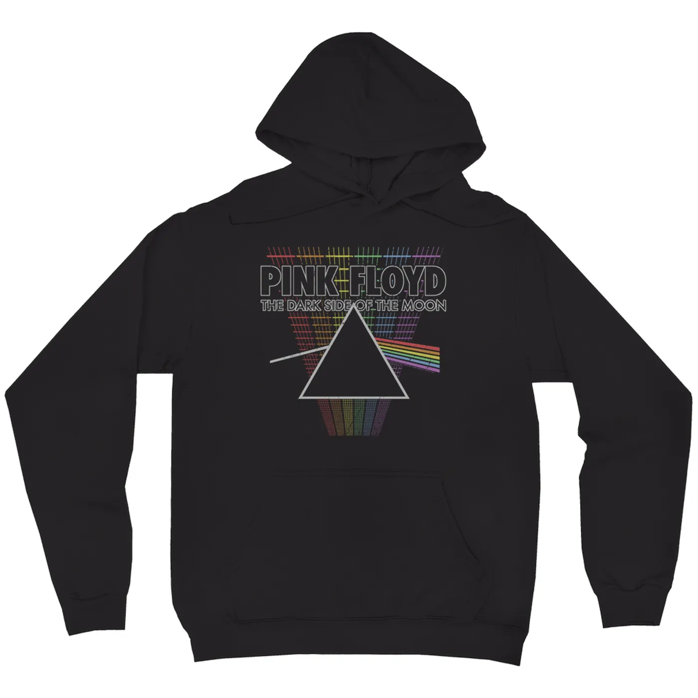 Pink Floyd Hoodie | Rainbow Ombre Grid DSOTM Prism Design Pink Floyd Hoodie