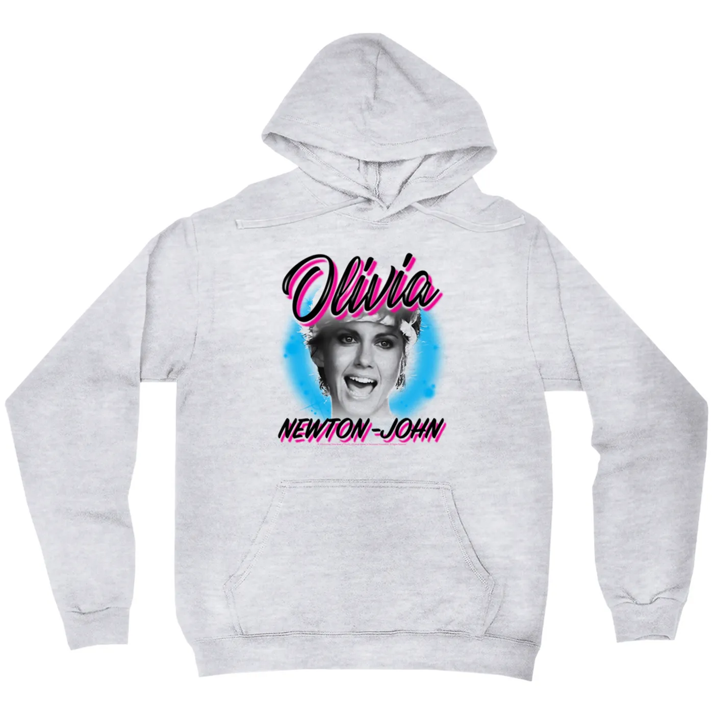 Olivia Newton-John Hoodie | 80's Airbrush Logo Olivia Newton John Hoodie