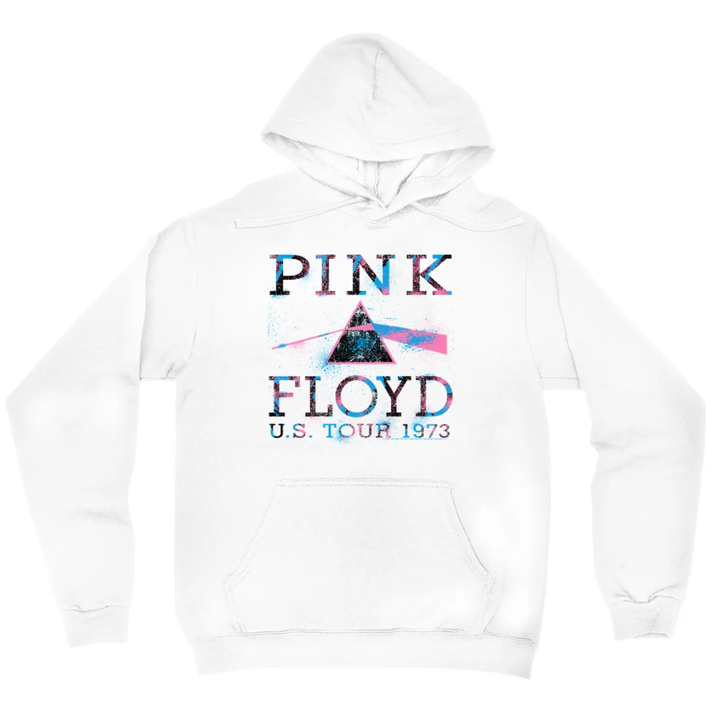 Pink Floyd Hoodie | Pink Blue Splatter Paint US Tour Pink Floyd Hoodie