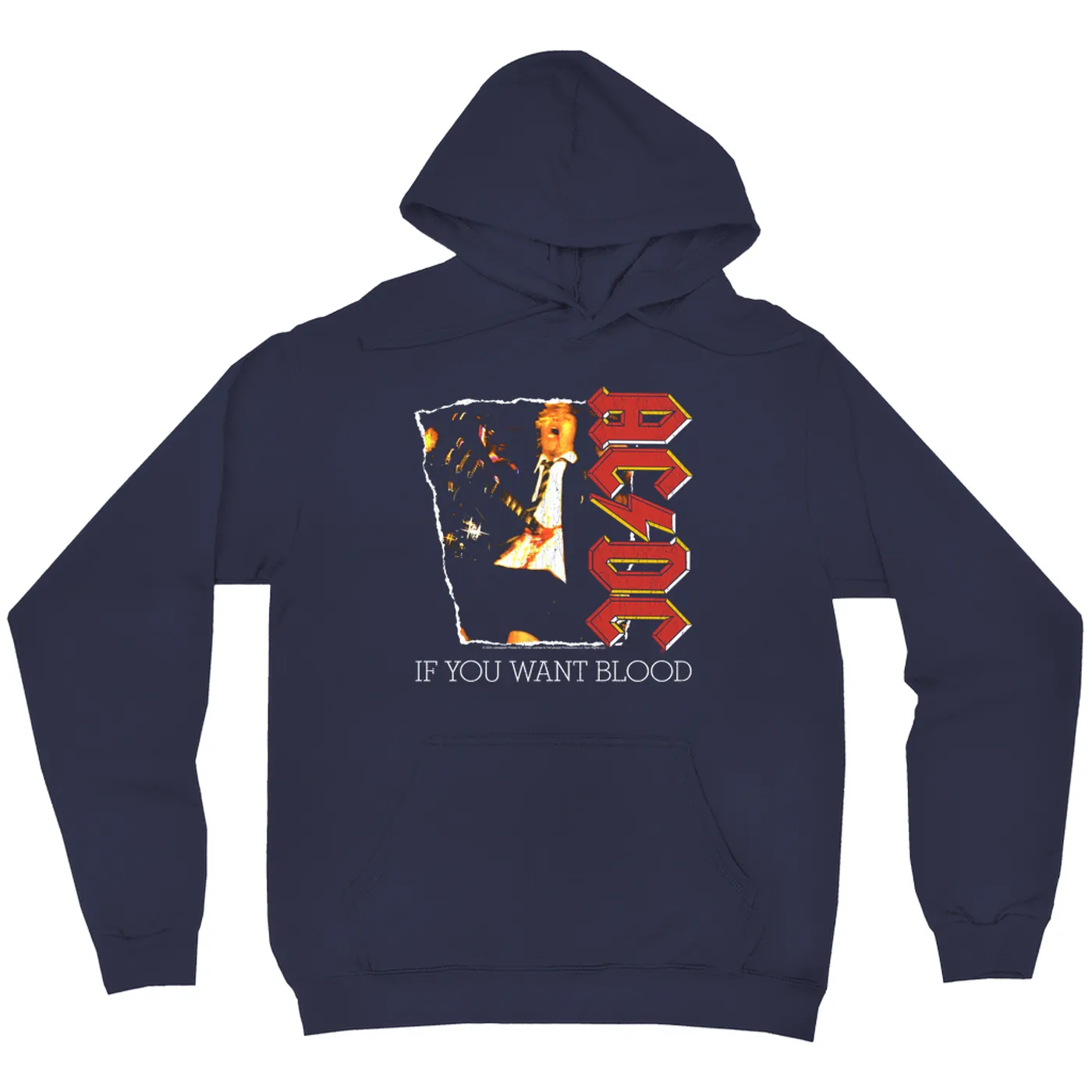 AC/DC Hoodie | If You Want Blood Album Cover Design Distressed ACDC Hoodie