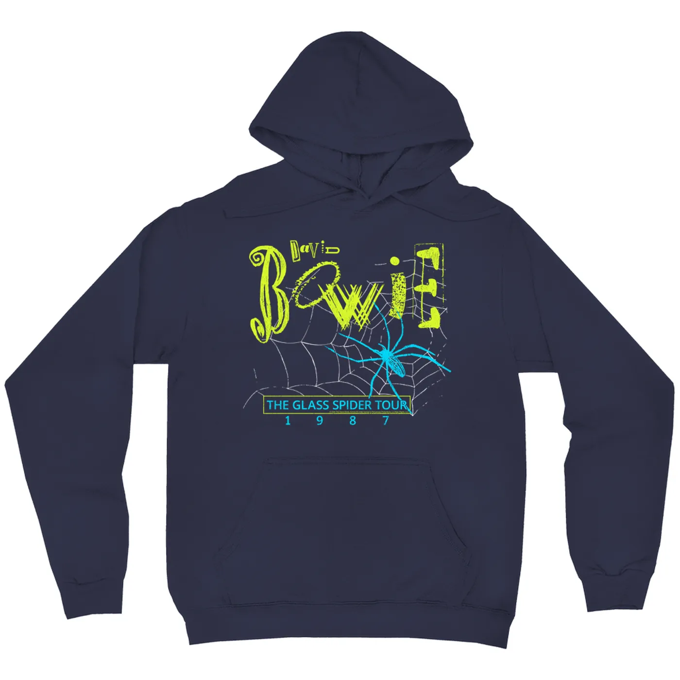 David Bowie Hoodie | Neon The Glass Spider Tour '87 Distressed (Merchbar Exclusive) David Bowie Hoodie