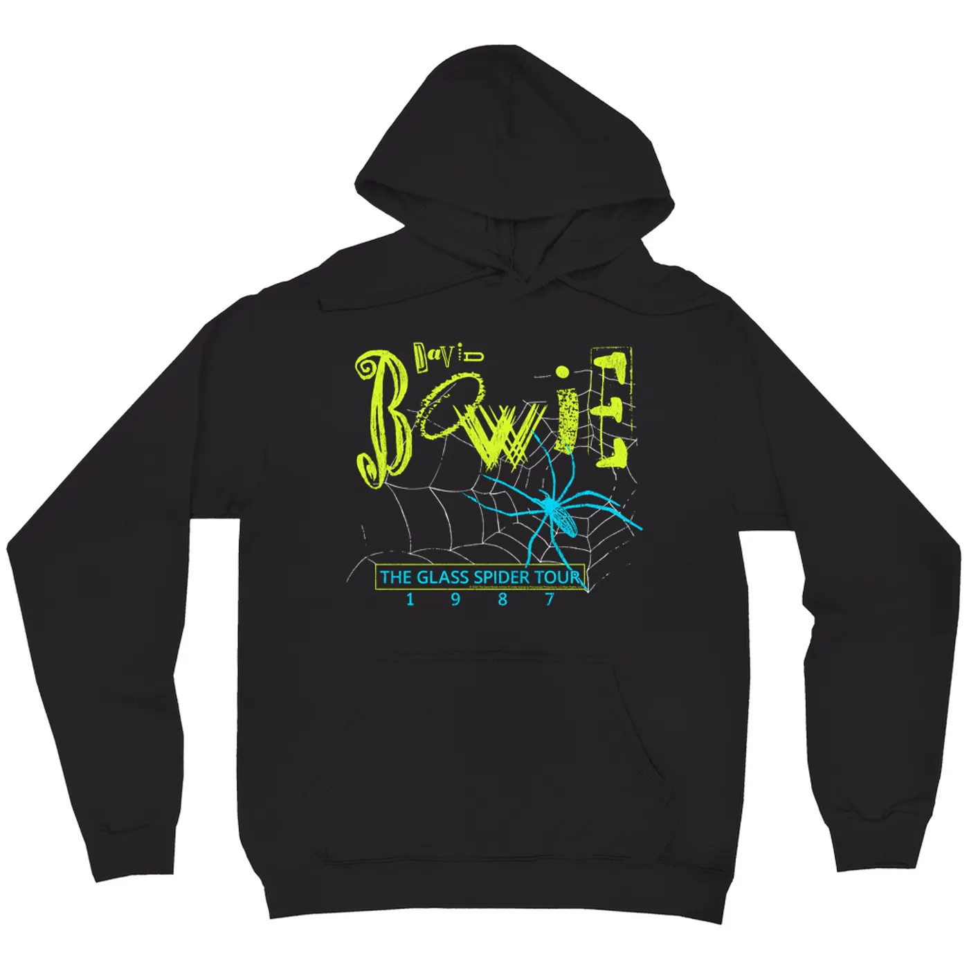 David Bowie Hoodie | Neon The Glass Spider Tour '87 Distressed (Merchbar Exclusive) David Bowie Hoodie