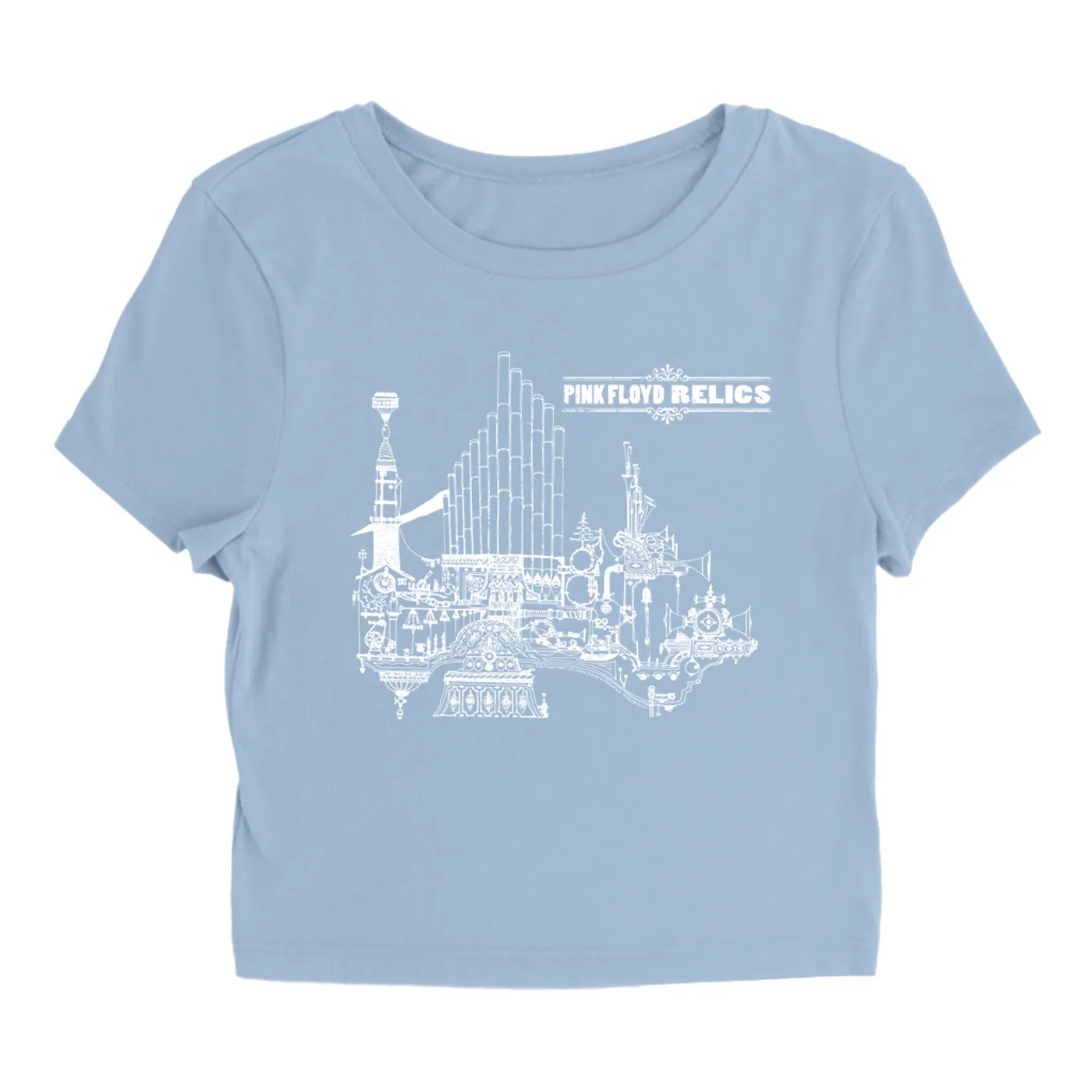 Pink Floyd Women's T-Shirt | Relics White Album Design  (Merchbar Exclusive) Pink Floyd Baby Tee
