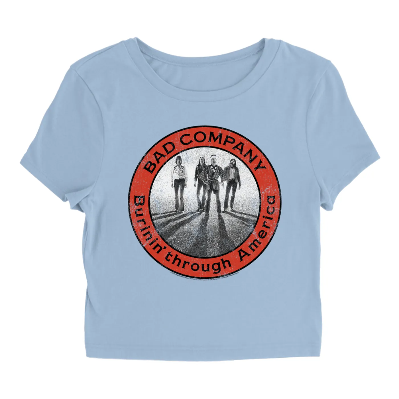 Bad Company Women's T-Shirt | Burnin Through America Design (Merchbar Exclusive) Bad Company Baby Tee