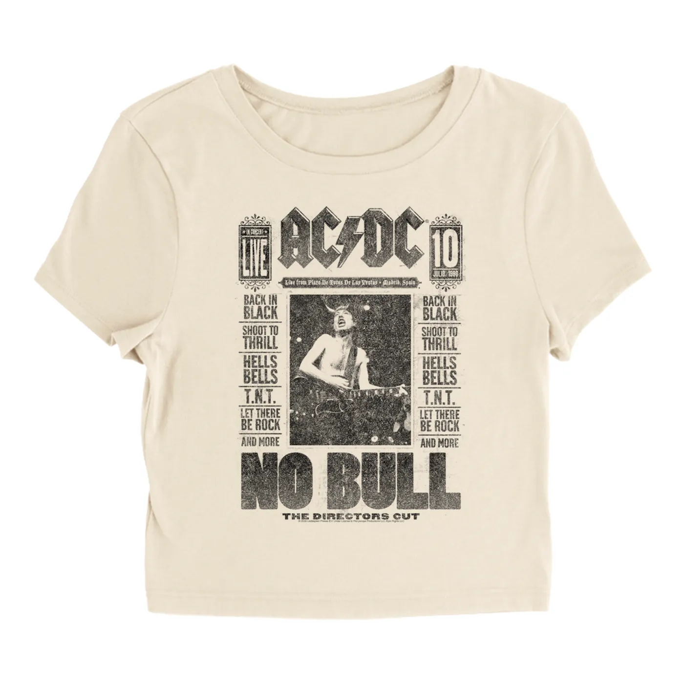 AC/DC Women's T-Shirt | No Bull Album Cover Design Distressed (Merchbar Exclusive) ACDC Baby Tee