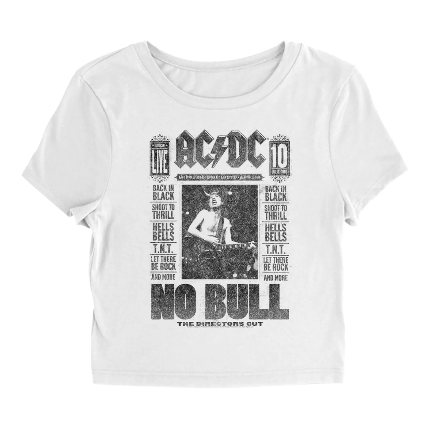 AC/DC Women's T-Shirt | No Bull Album Cover Design Distressed (Merchbar Exclusive) ACDC Baby Tee